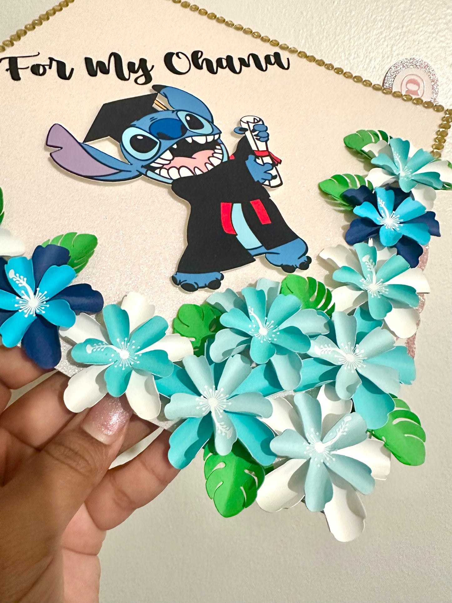 Stitch Inspired Graduation Cap Topper