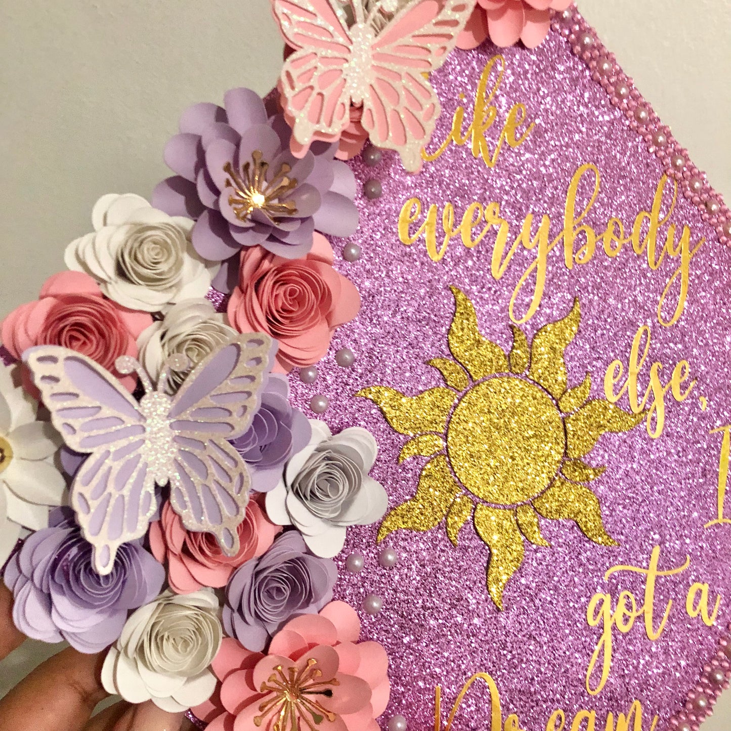 Rapunzel Floral Graduation Cap
