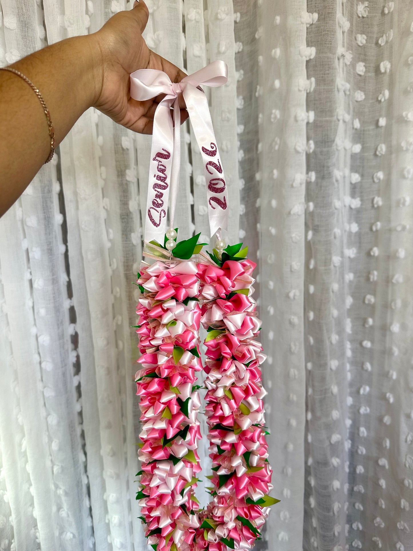 Pinks Floral Pua Ribbon Lei