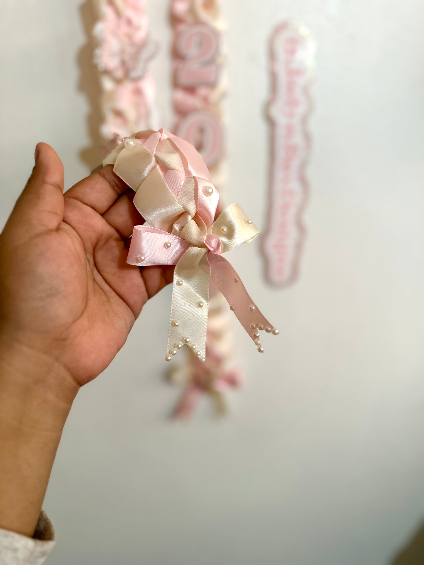 2025 Pink Coquette Graduation Lei