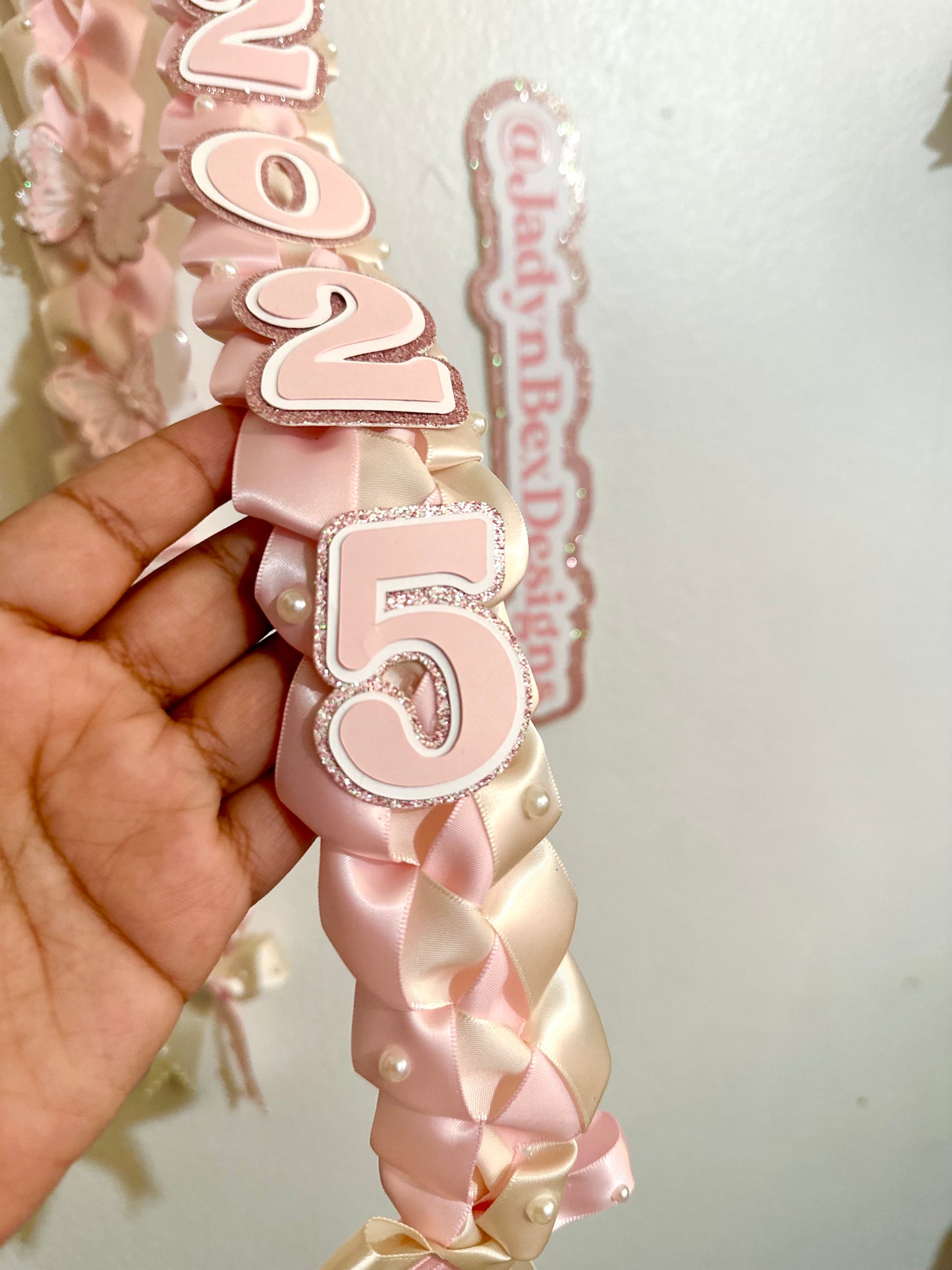 2026 Pink Coquette Graduation Lei