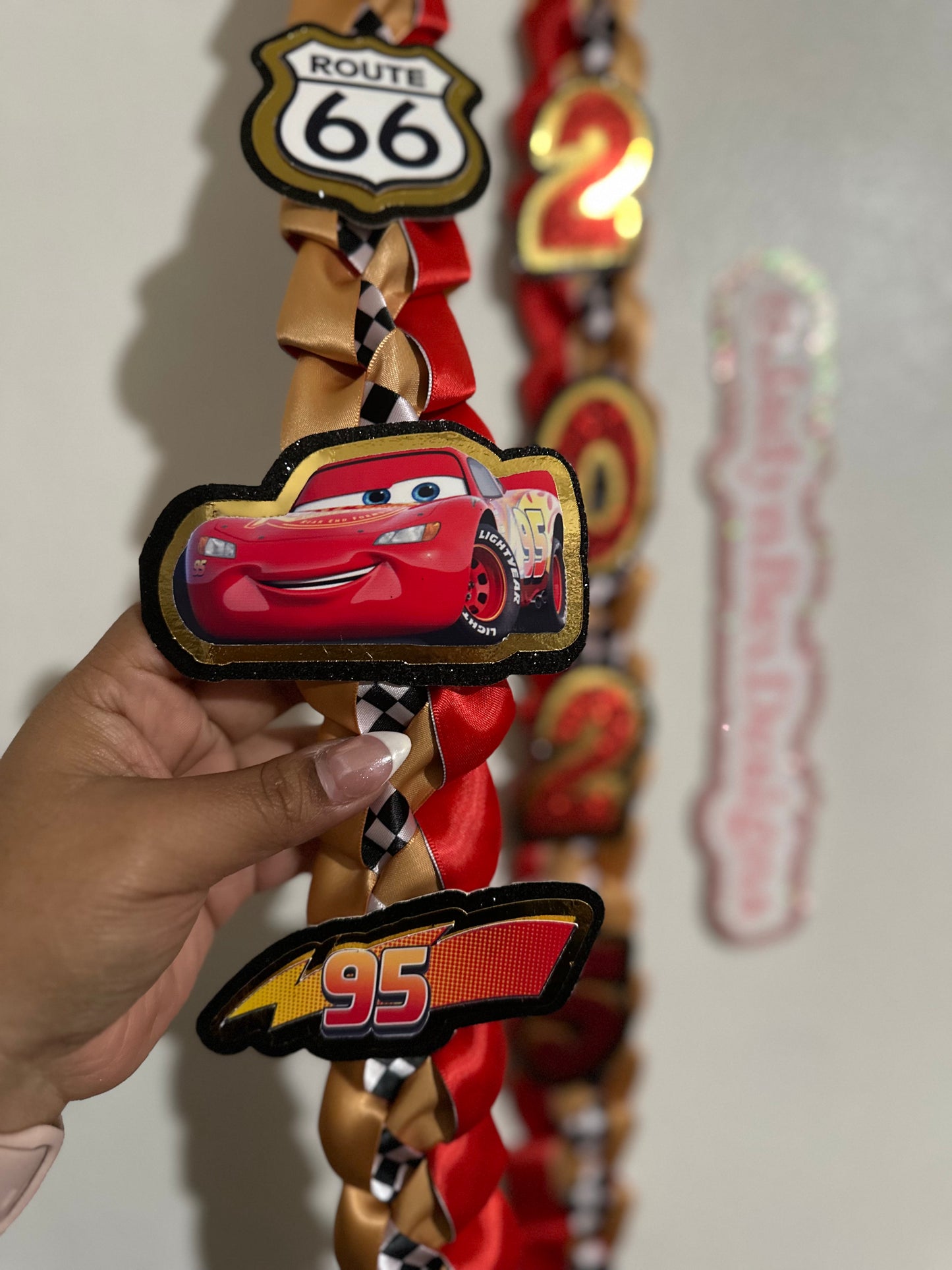 Lightning McQueen Graduation Lei 2025