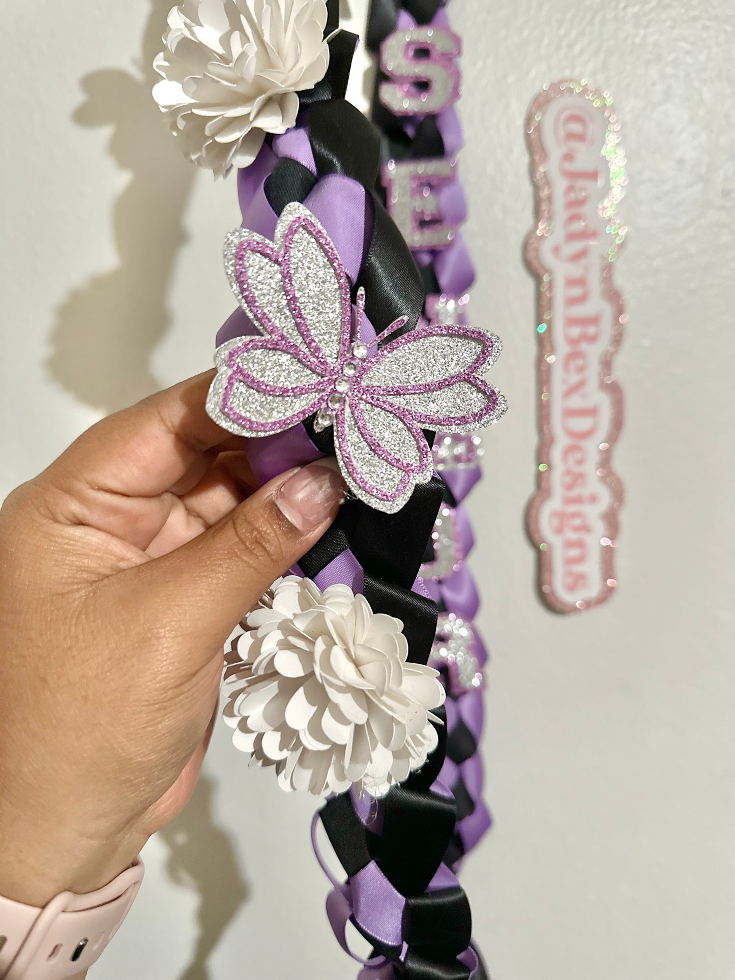 Purple Floral Senior 2025 Graduation Lei