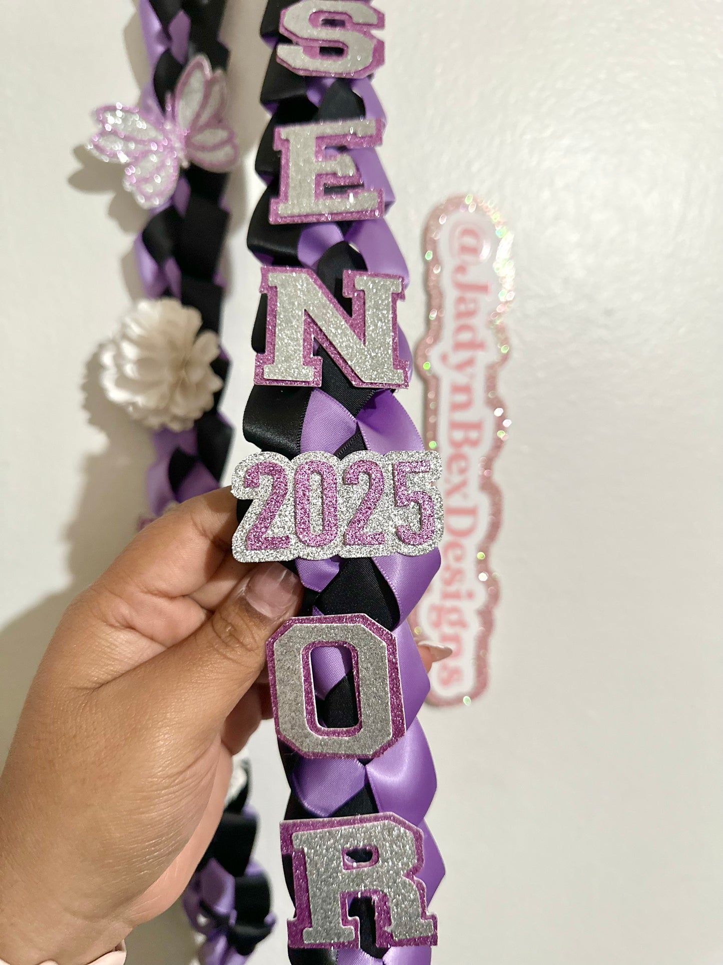 Purple Floral Senior 2025 Graduation Lei