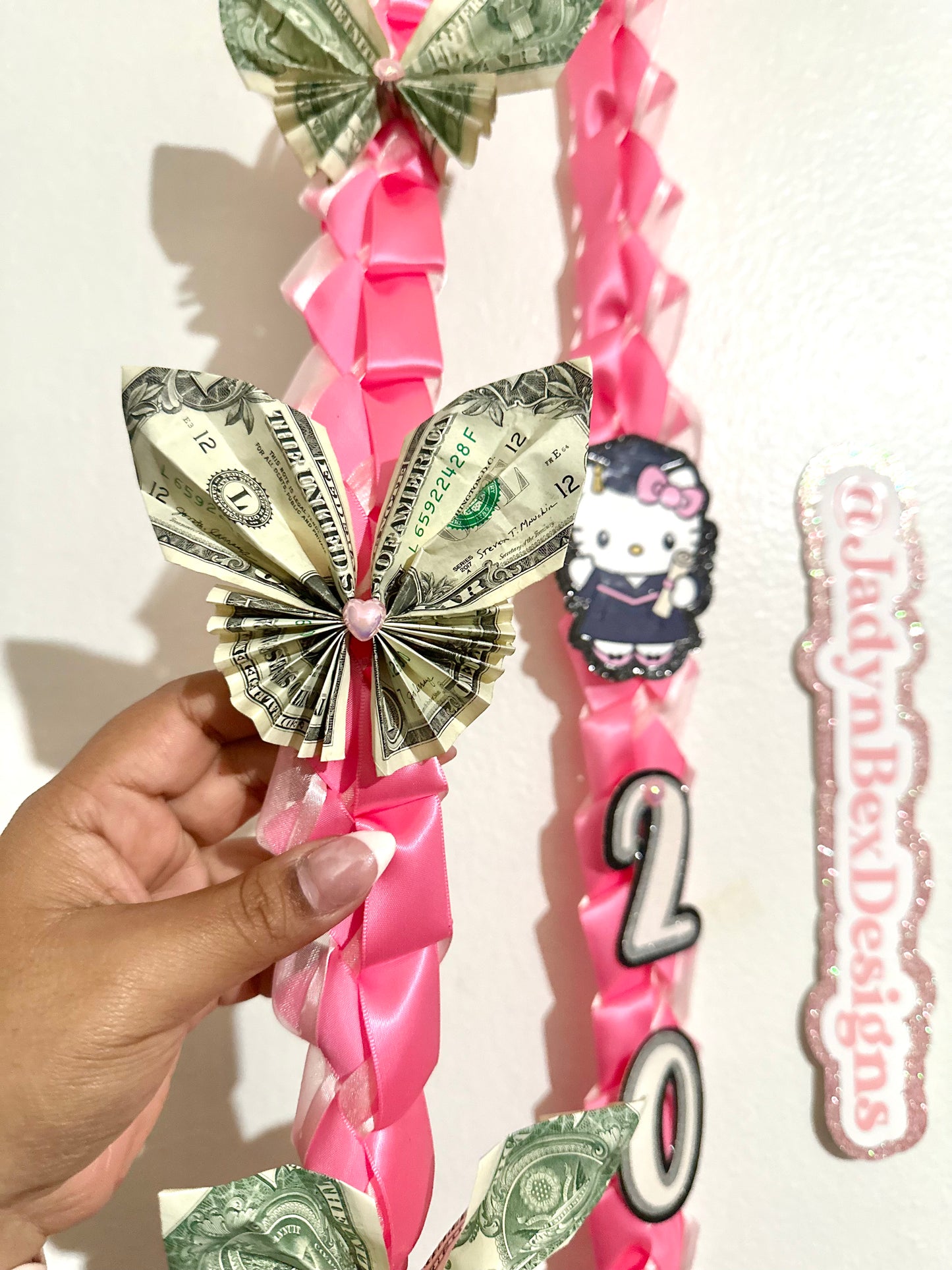 2025 Hot Pink Hello Kitty Graduation Lei