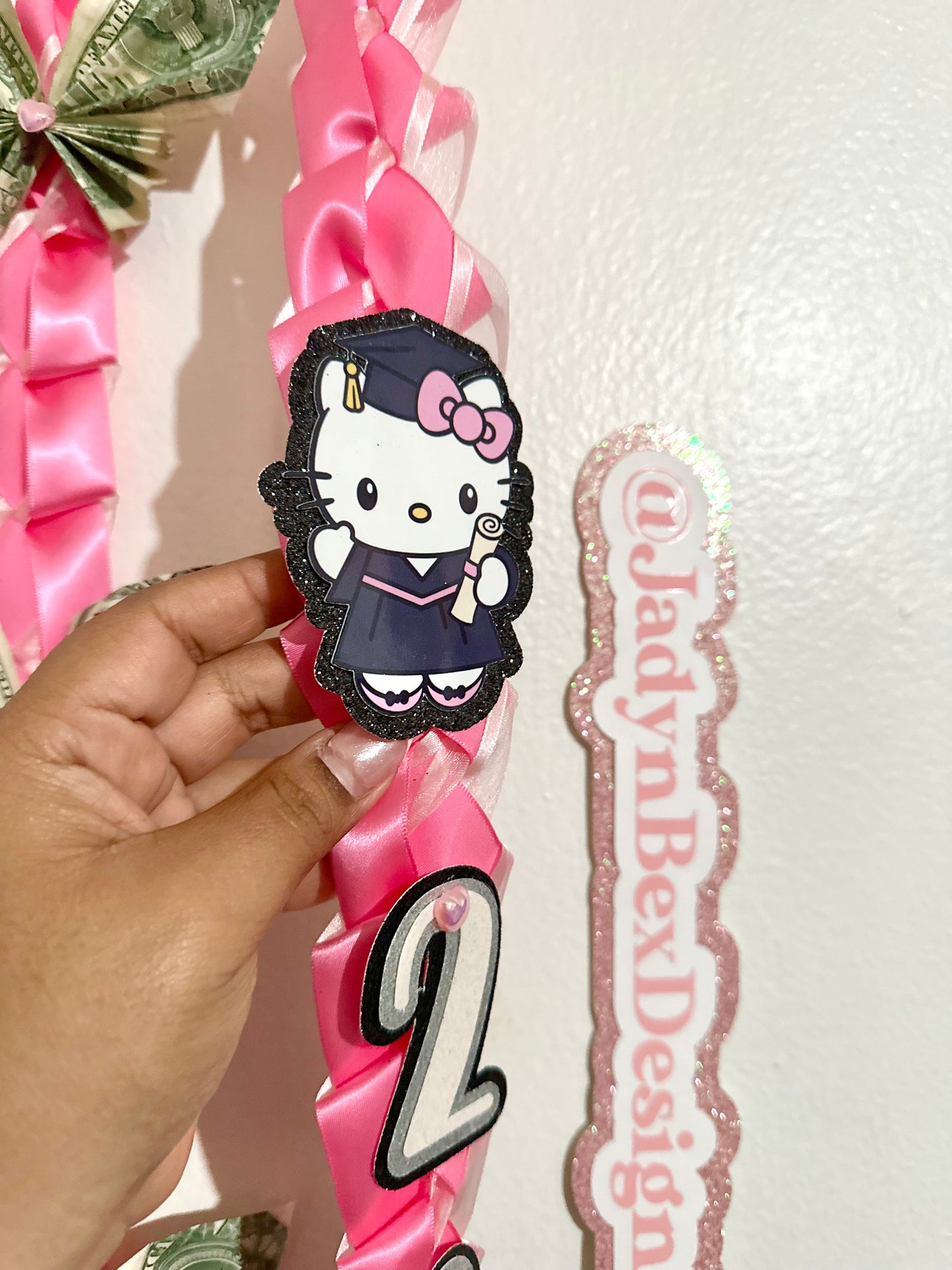 2025 Hot Pink Hello Kitty Graduation Lei
