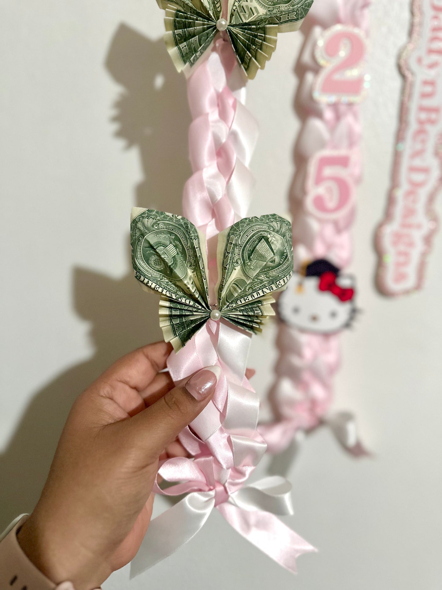2025 Light Pink Hello Kitty Graduation Lei