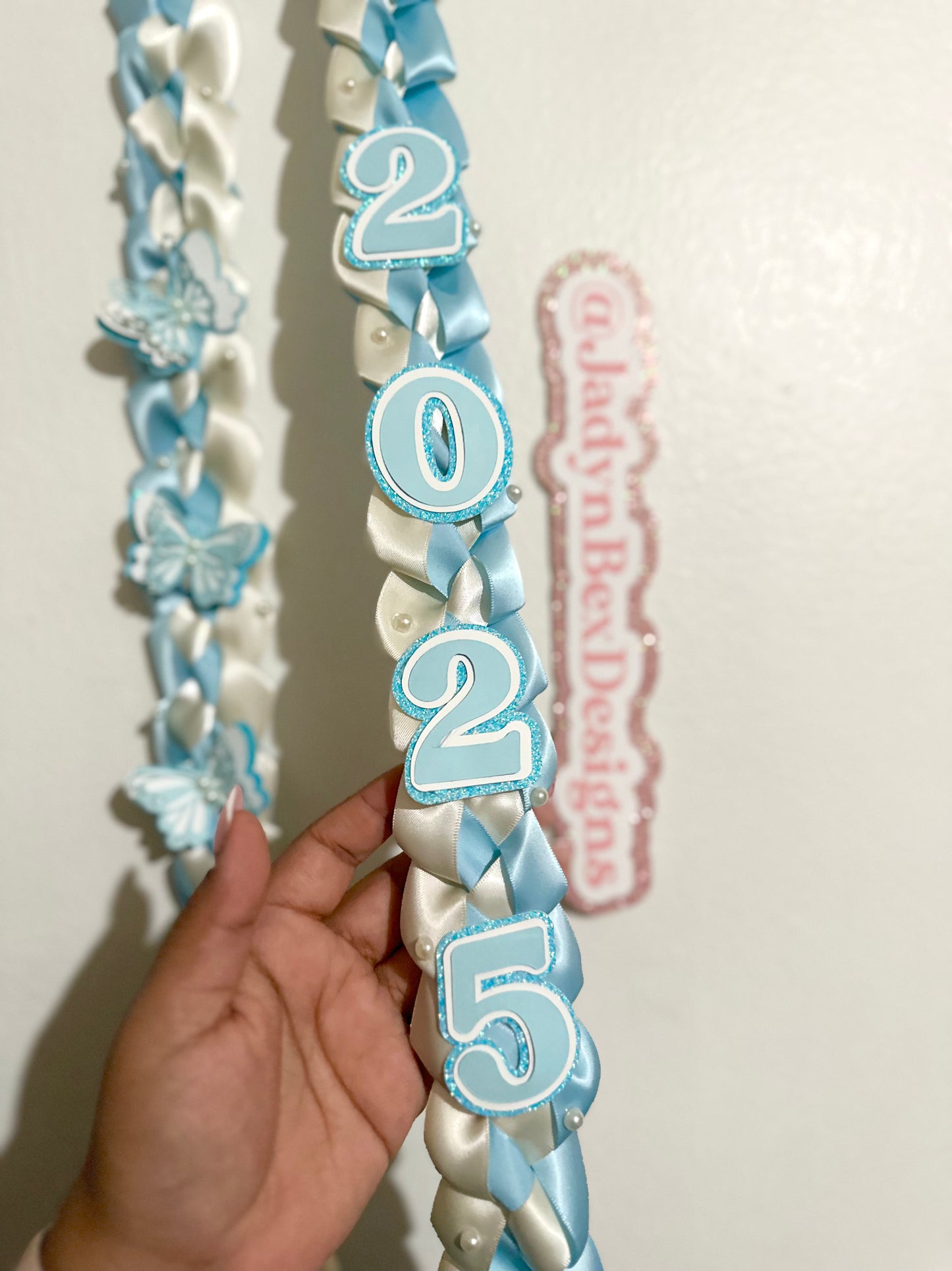 Baby Blue Coquette 2025 Graduation Lei