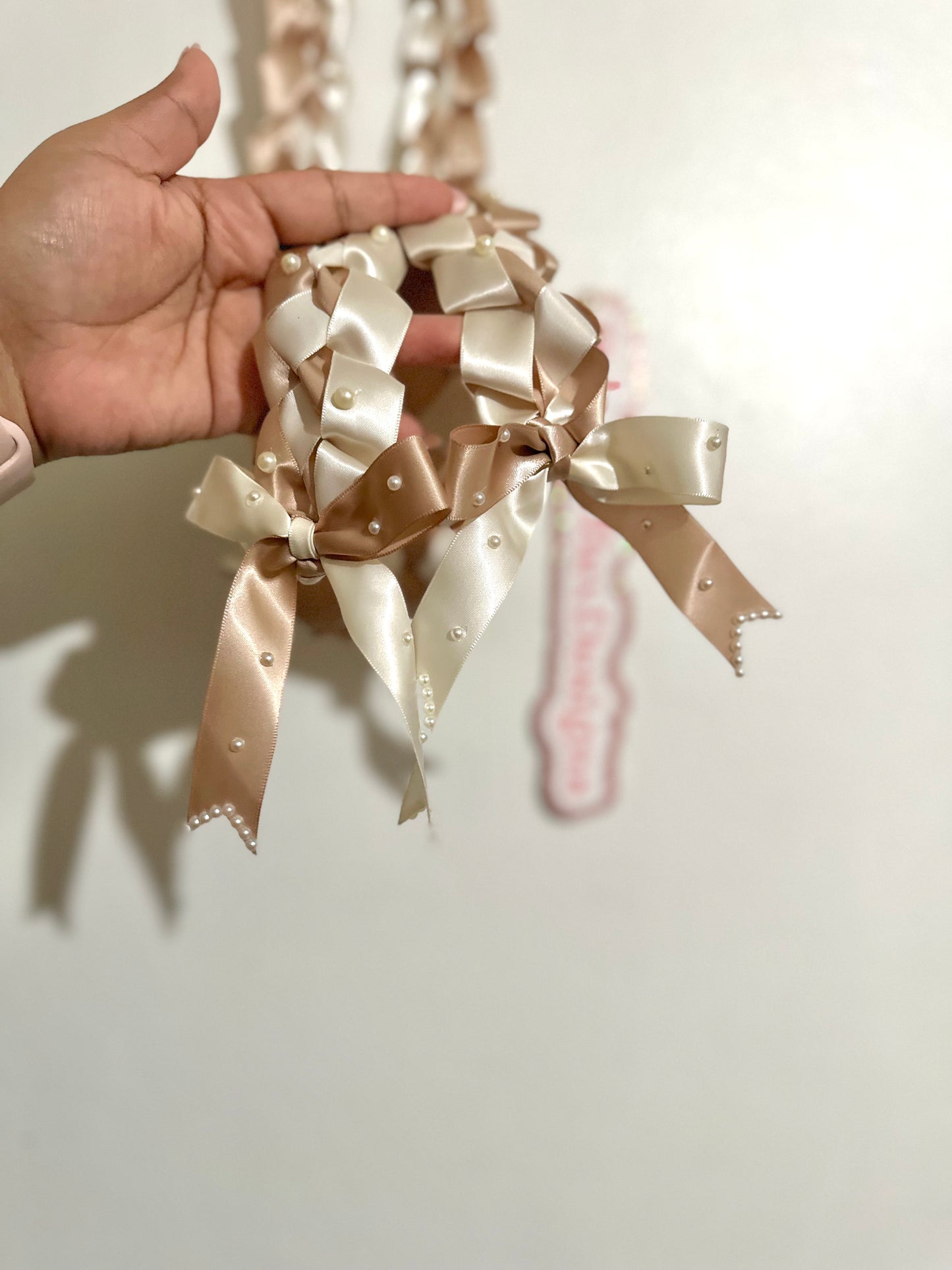 Neutral/Beige Coquette 2025 Graduation Lei