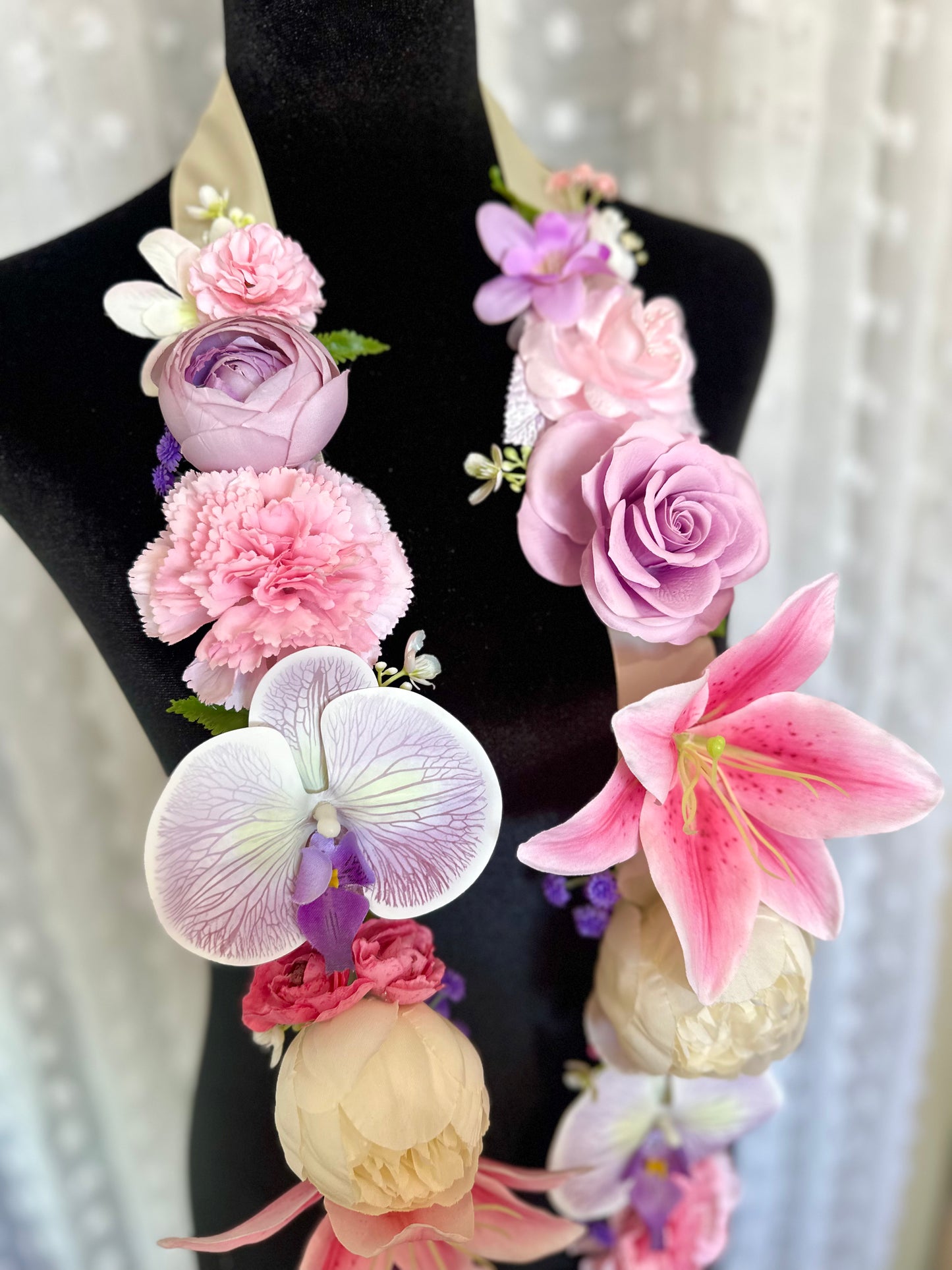 Pink Lily and Liliac Blooms Graduation Floral Lei 2026