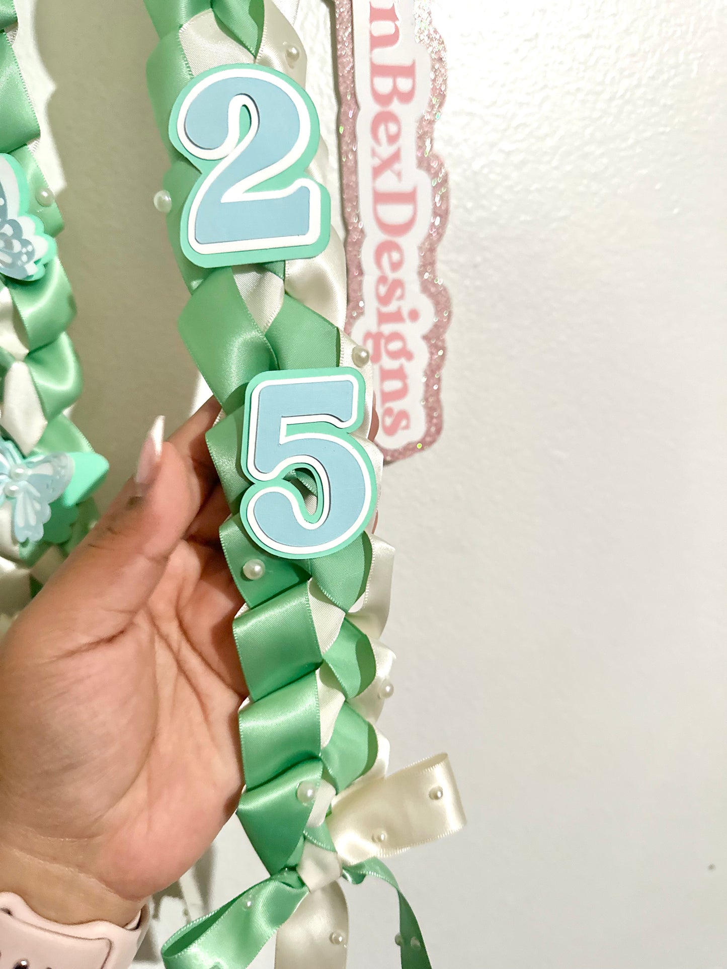 Mint Coquette 2025 Graduation Lei