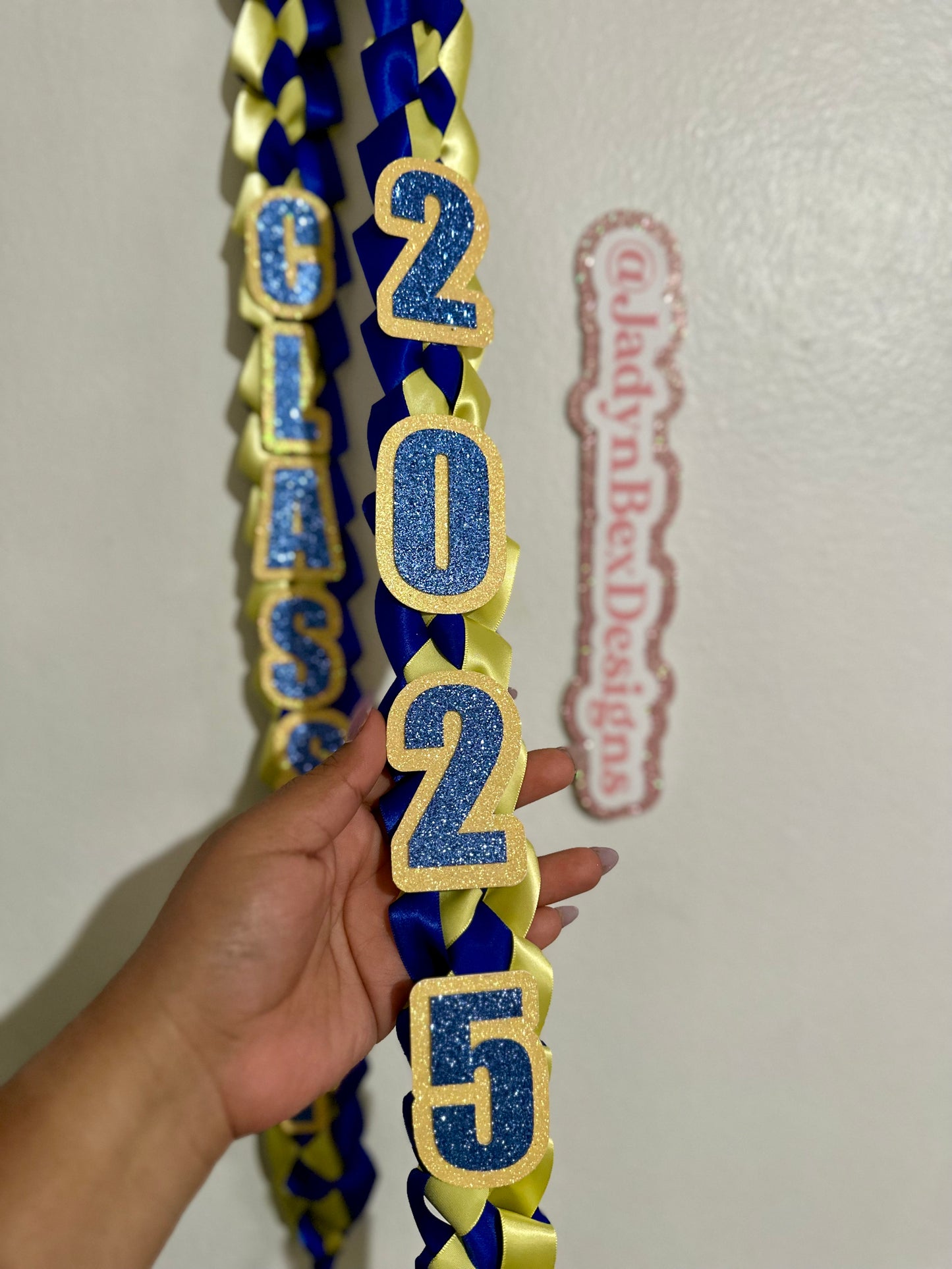 Blue and Yellow Graduation Lei