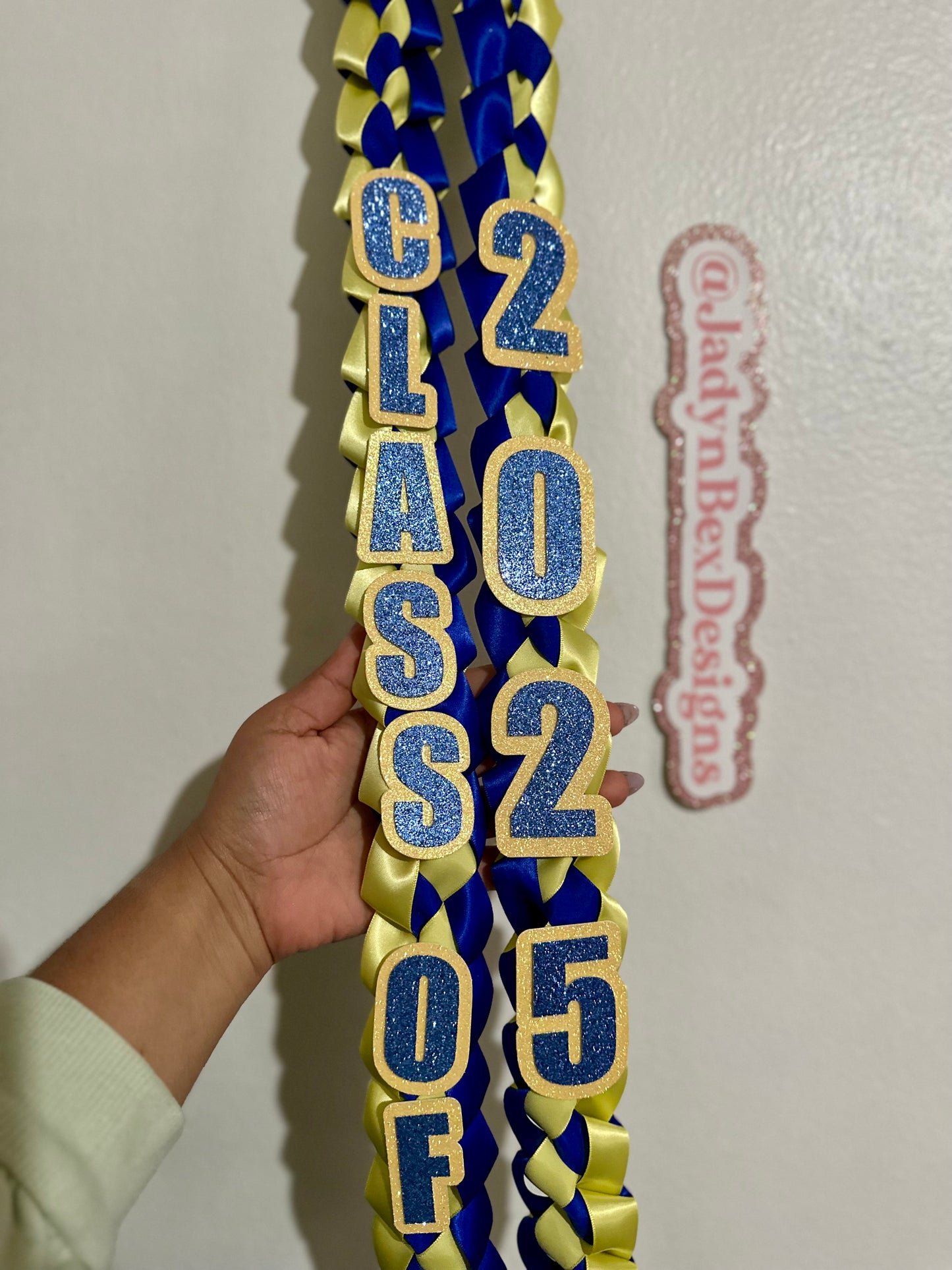 Blue and Yellow Graduation Lei