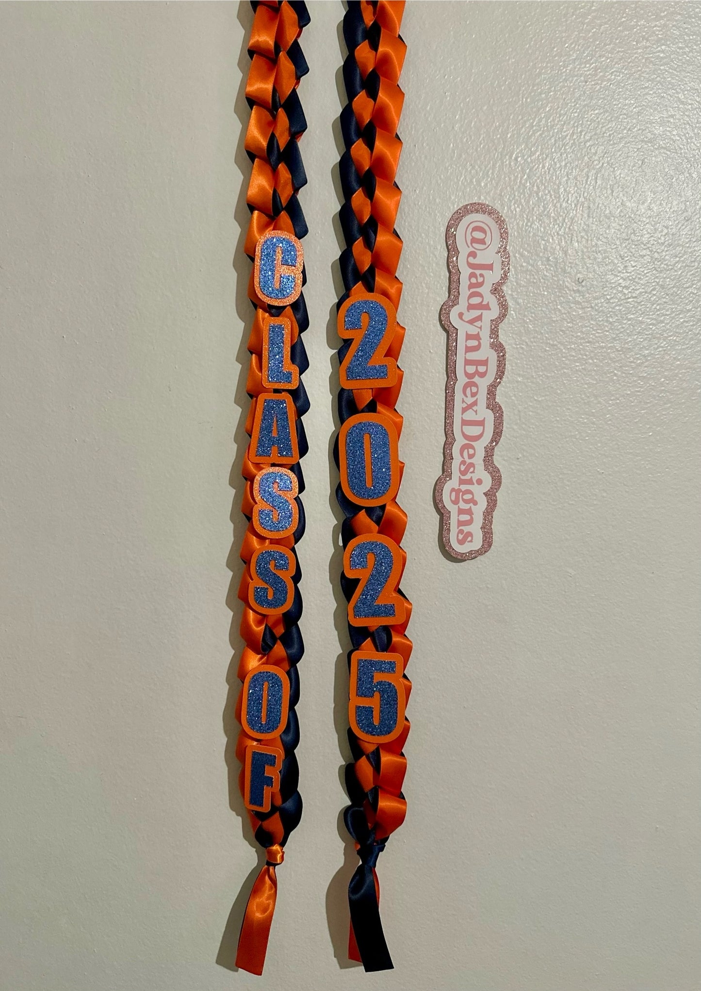 Orange and Blue Graduation Lei