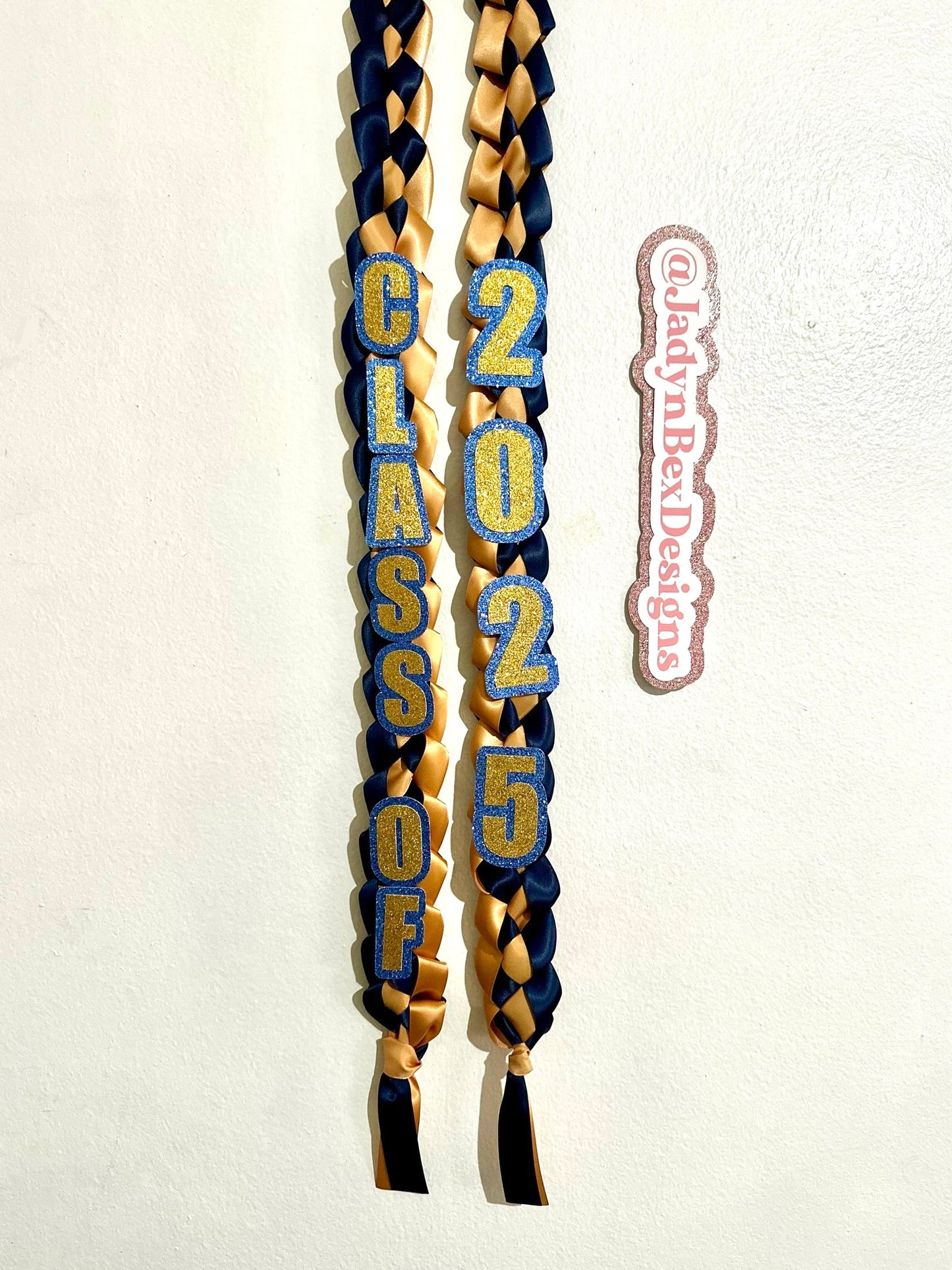 Dark Blue and Gold Graduation Lei