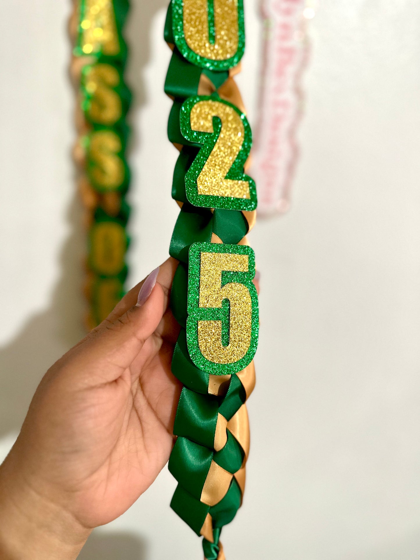Green and Gold Graduation Lei