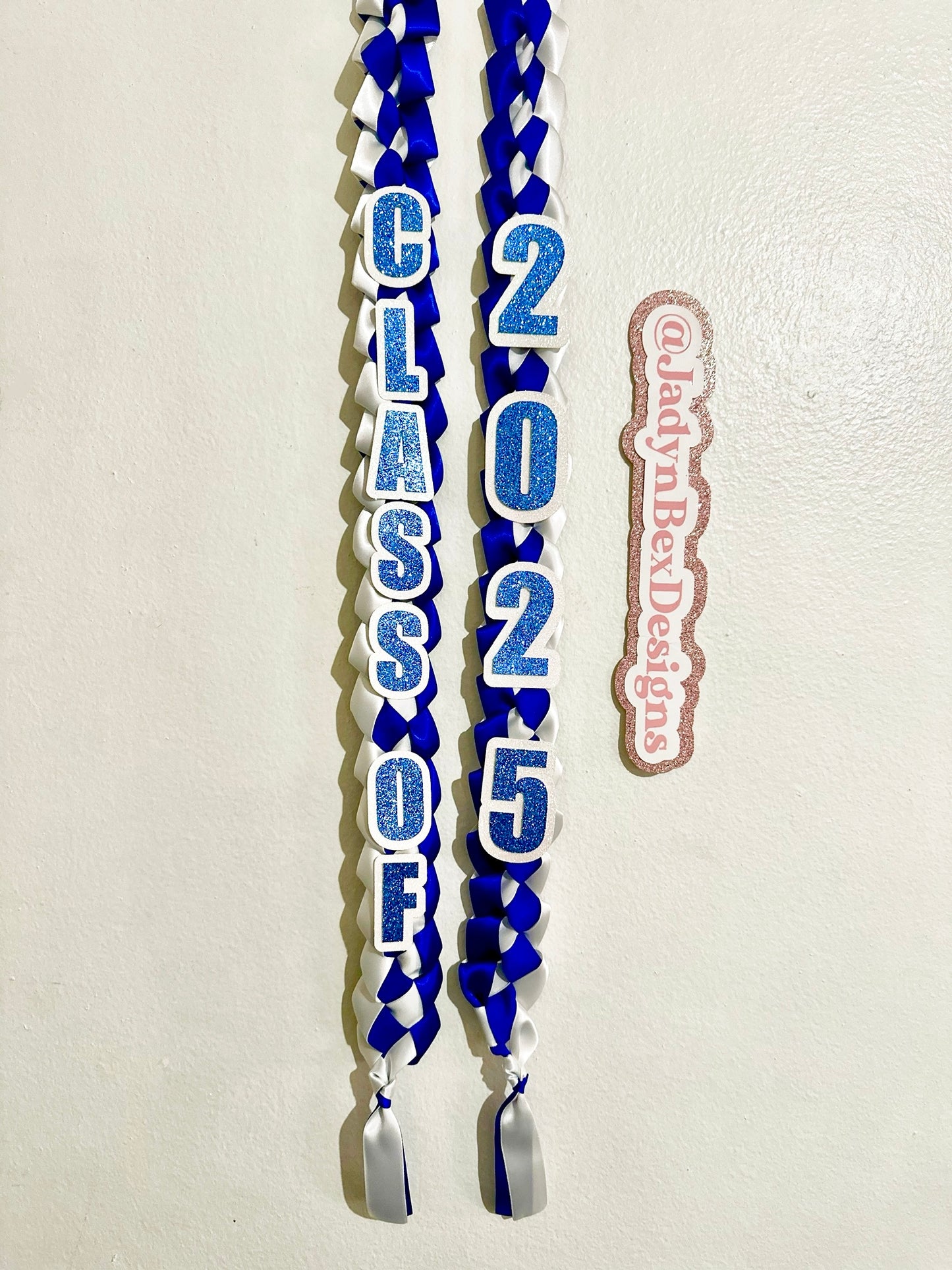 Blue and White Graduation Lei