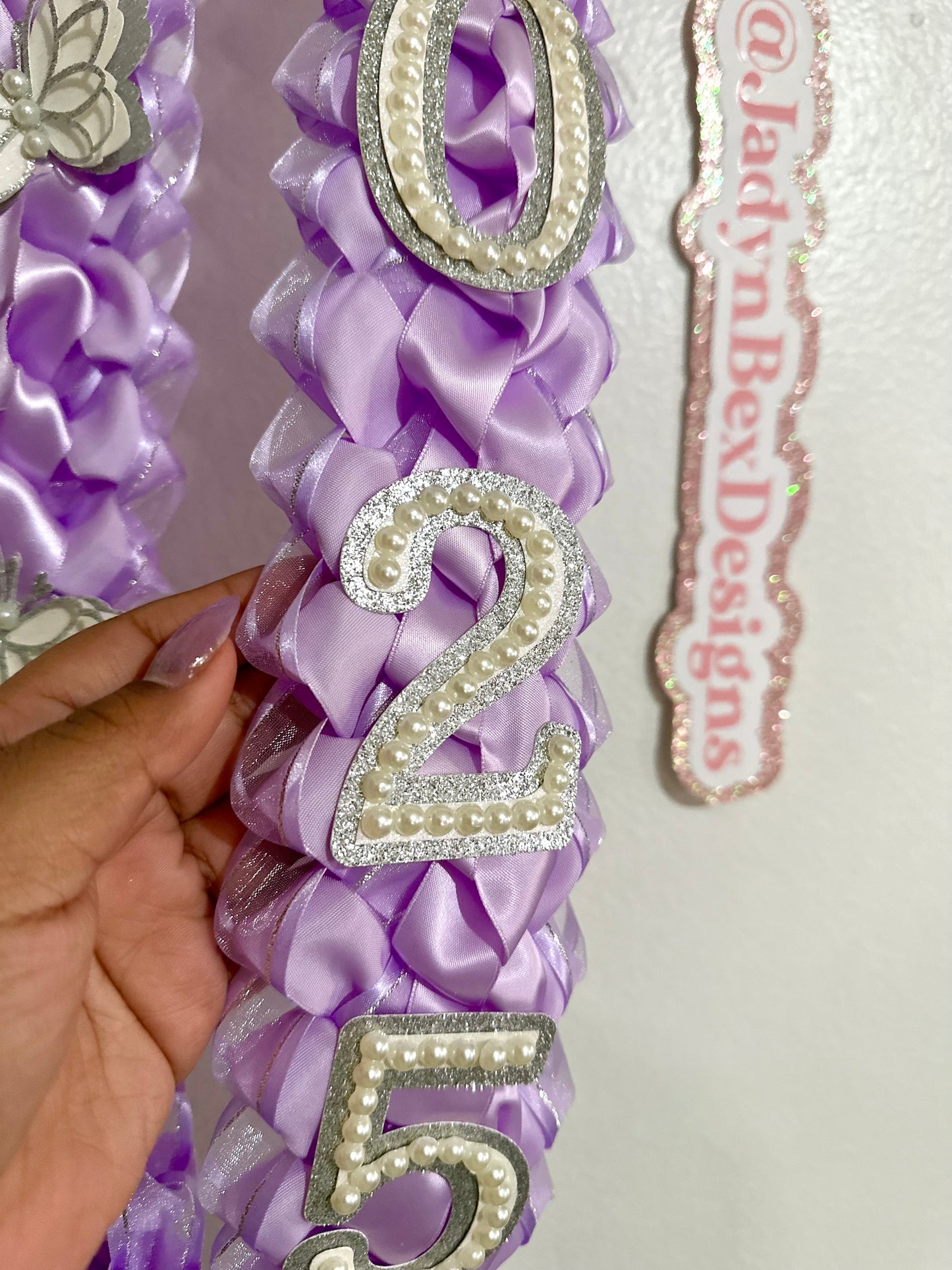 2025 Double Braided Liliac Coquette Graduation Lei