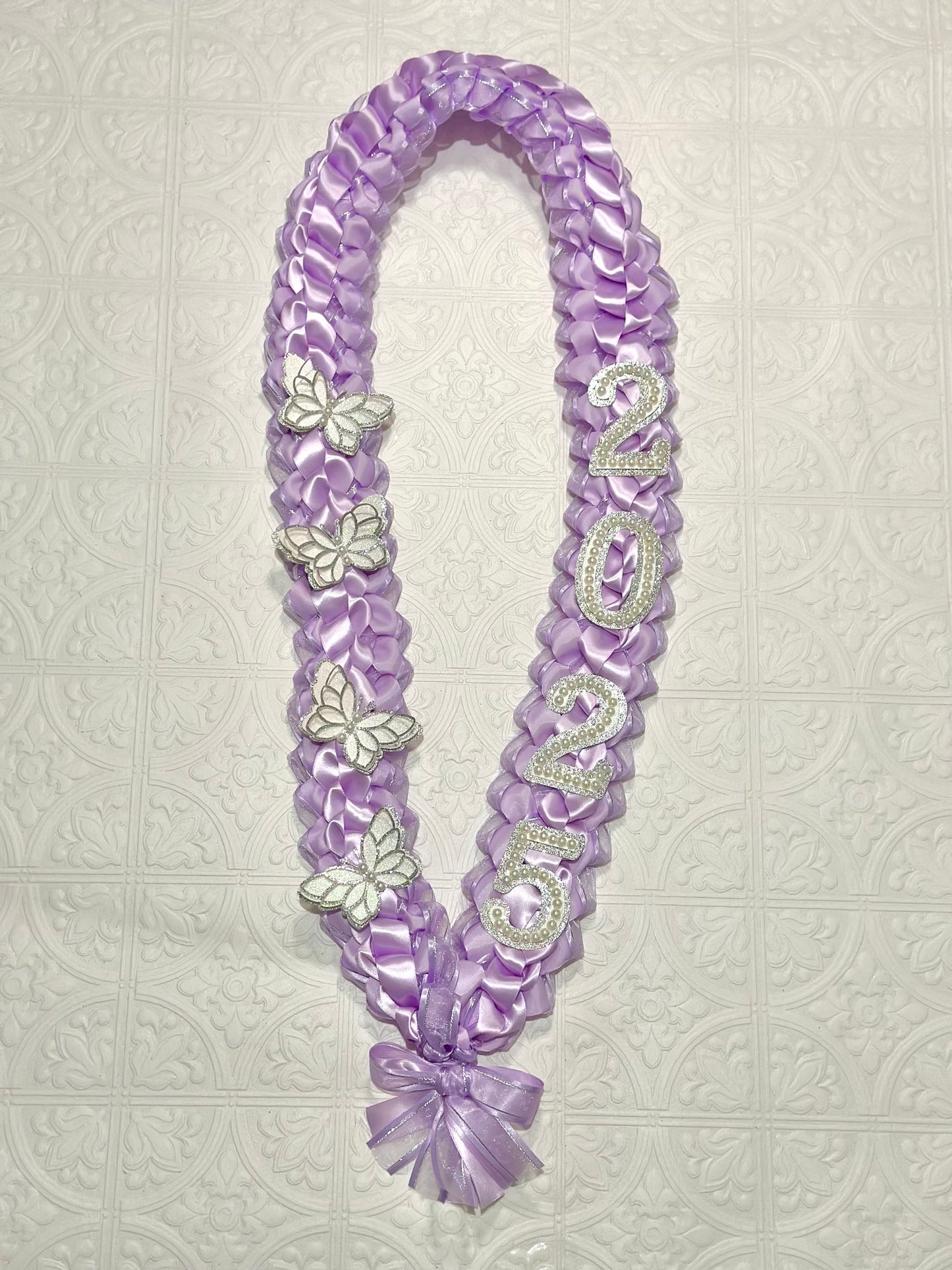 2025 Double Braided Liliac Coquette Graduation Lei