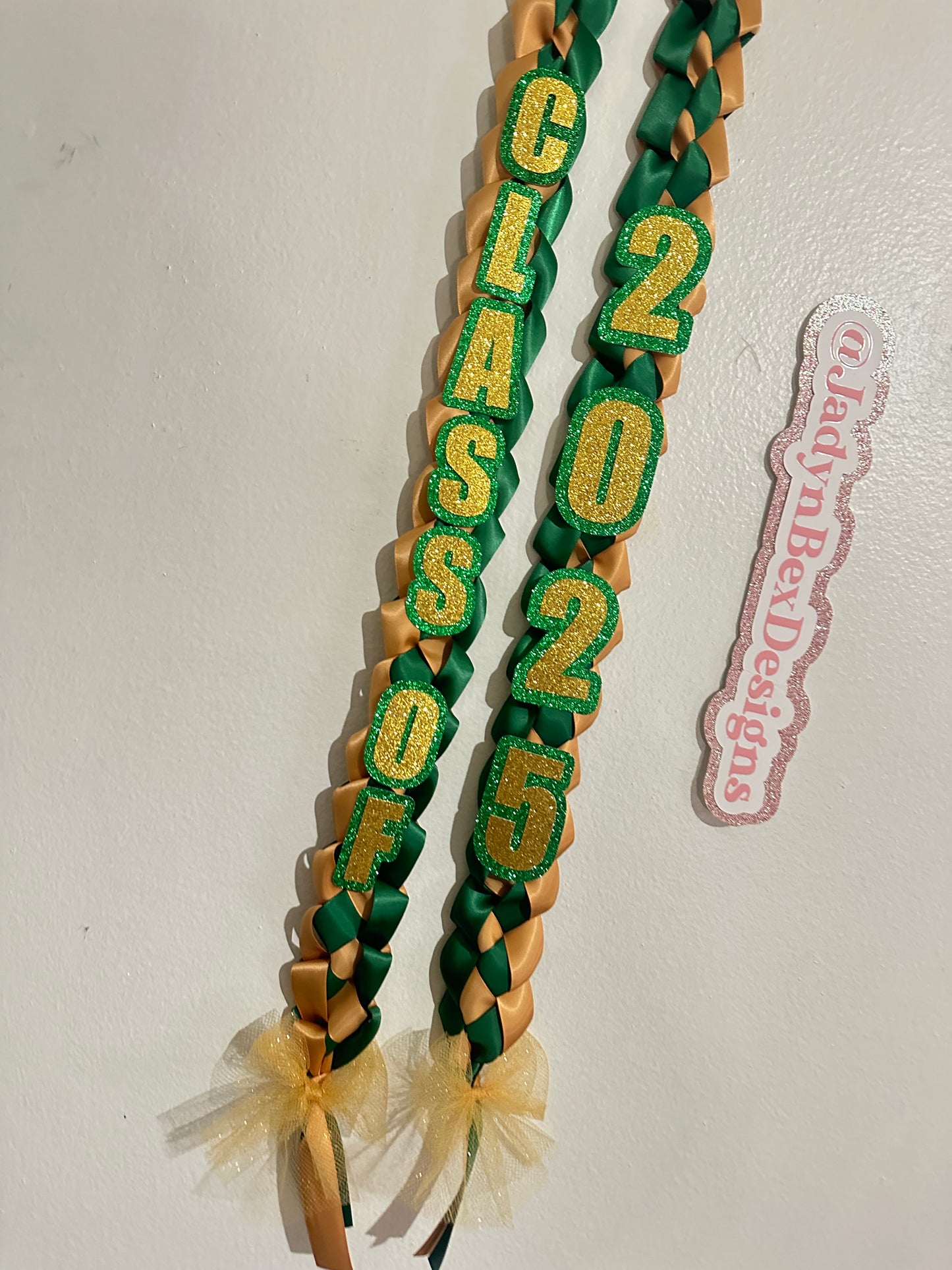 Green and Gold Graduation Lei