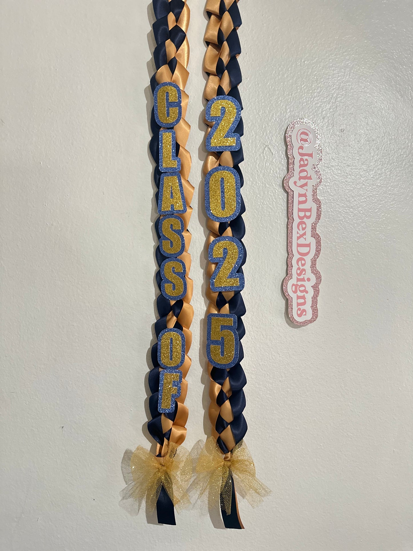Dark Blue and Gold Graduation Lei