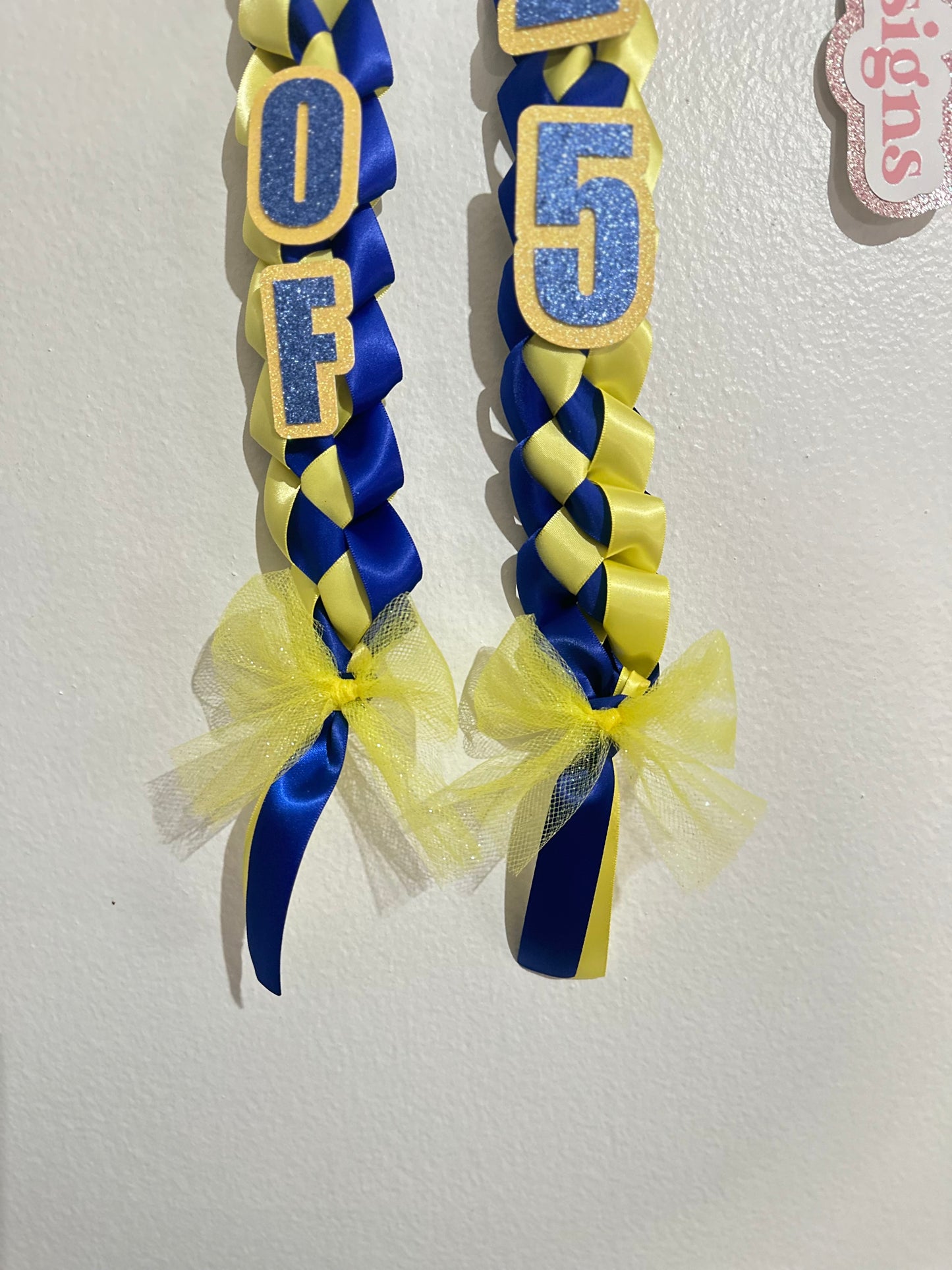 Blue and Yellow Graduation Lei