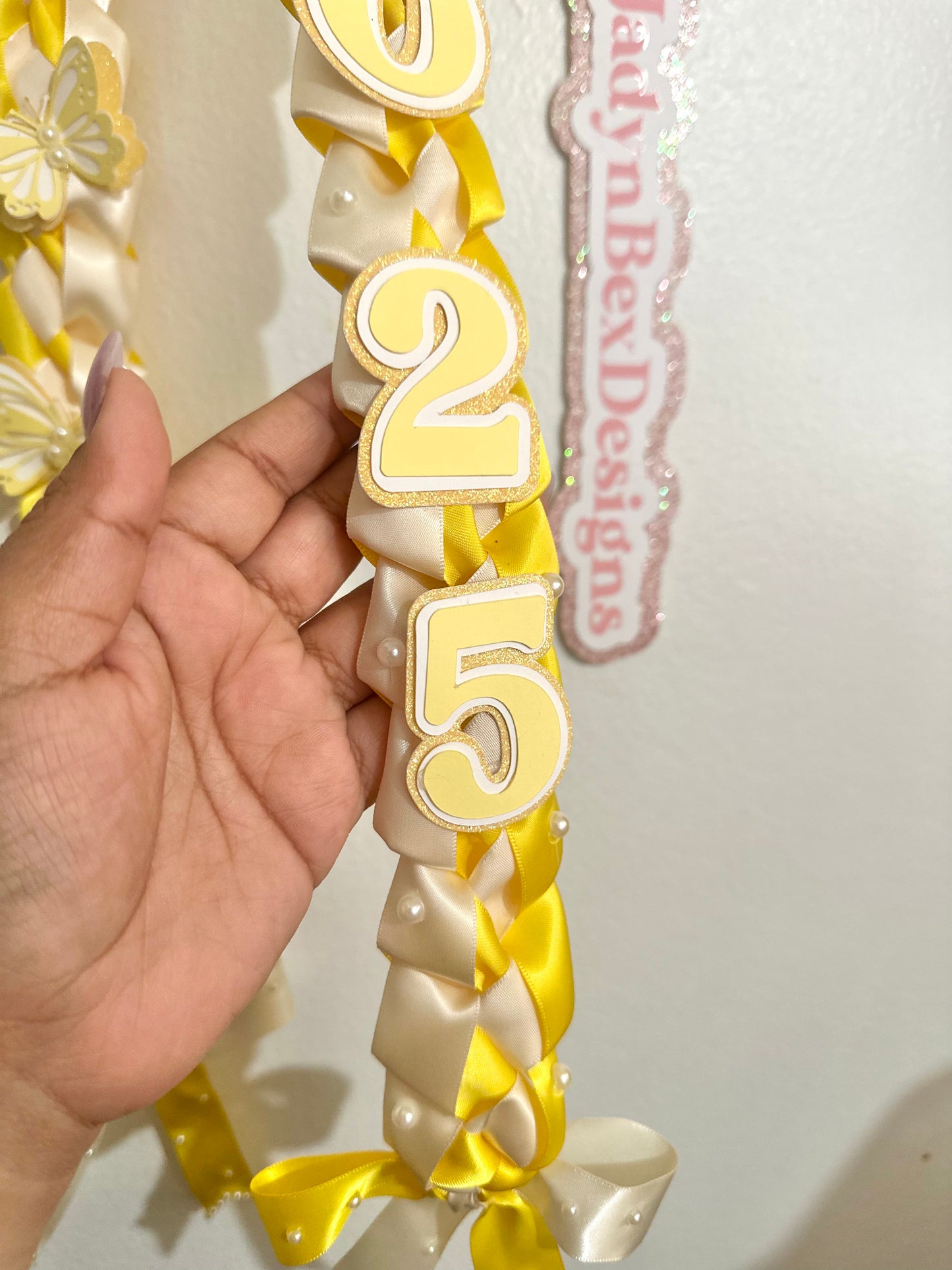 2025 Yellow Coquette Graduation Lei