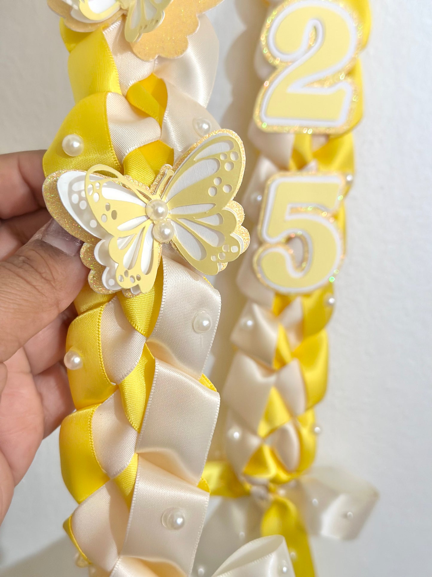 2025 Yellow Coquette Graduation Lei