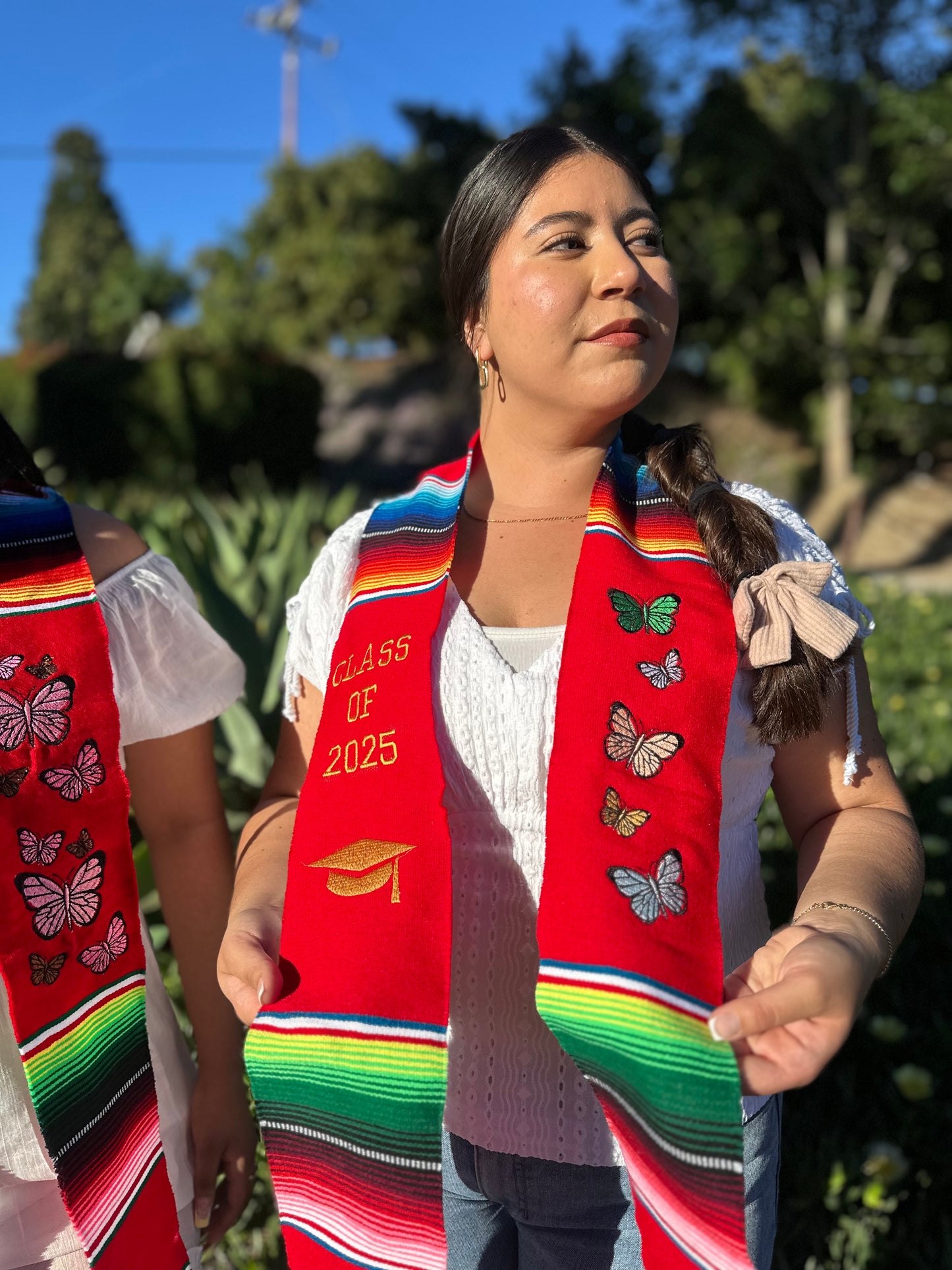 Red Butterfly Class of 2025 Graduation Stole
