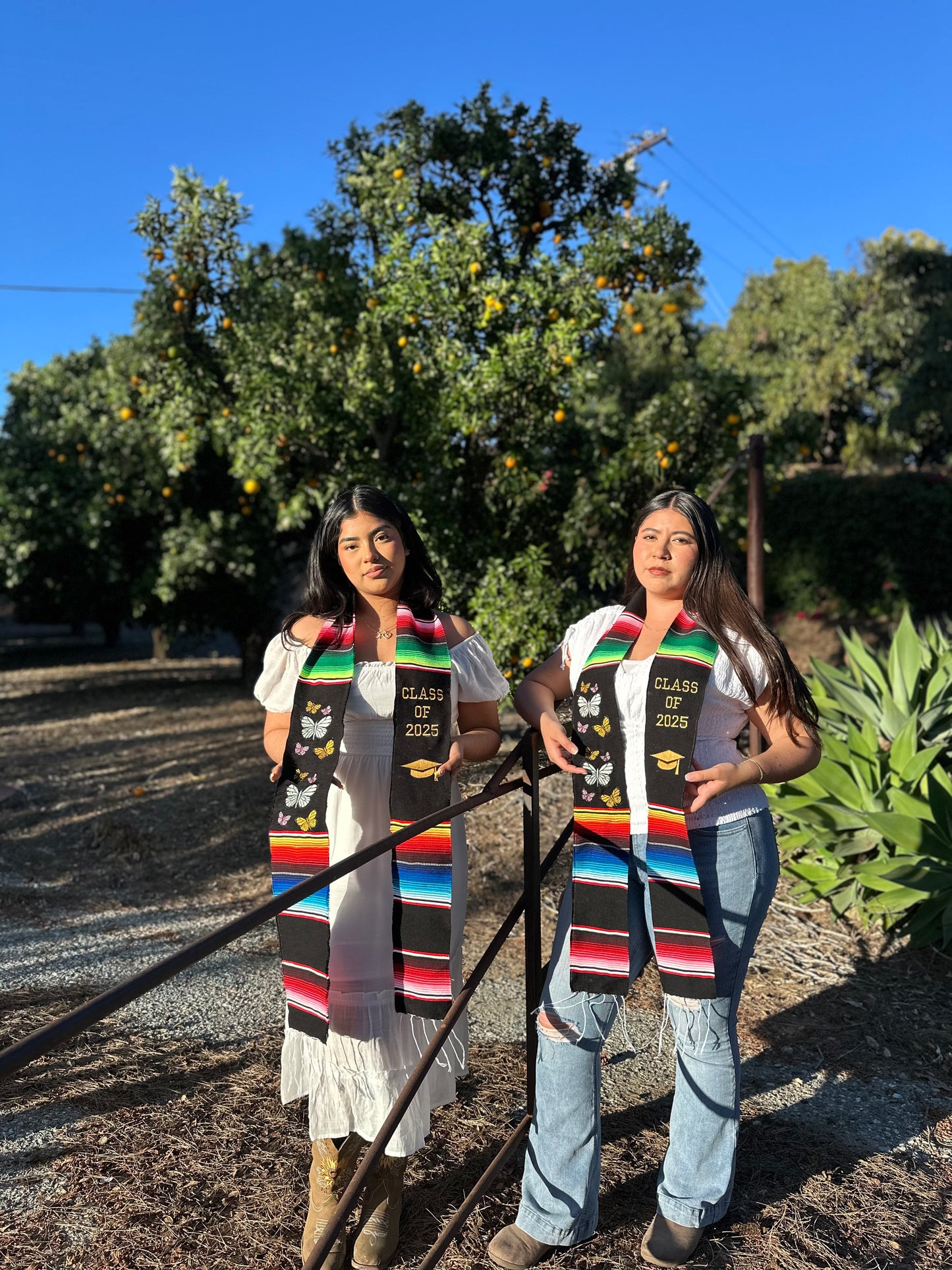 Black Class of 2025 with Butterflies Sarape Stole