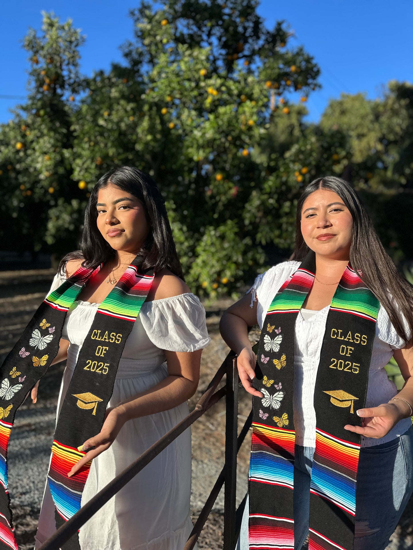 Black Class of 2025 with Butterflies Sarape Stole