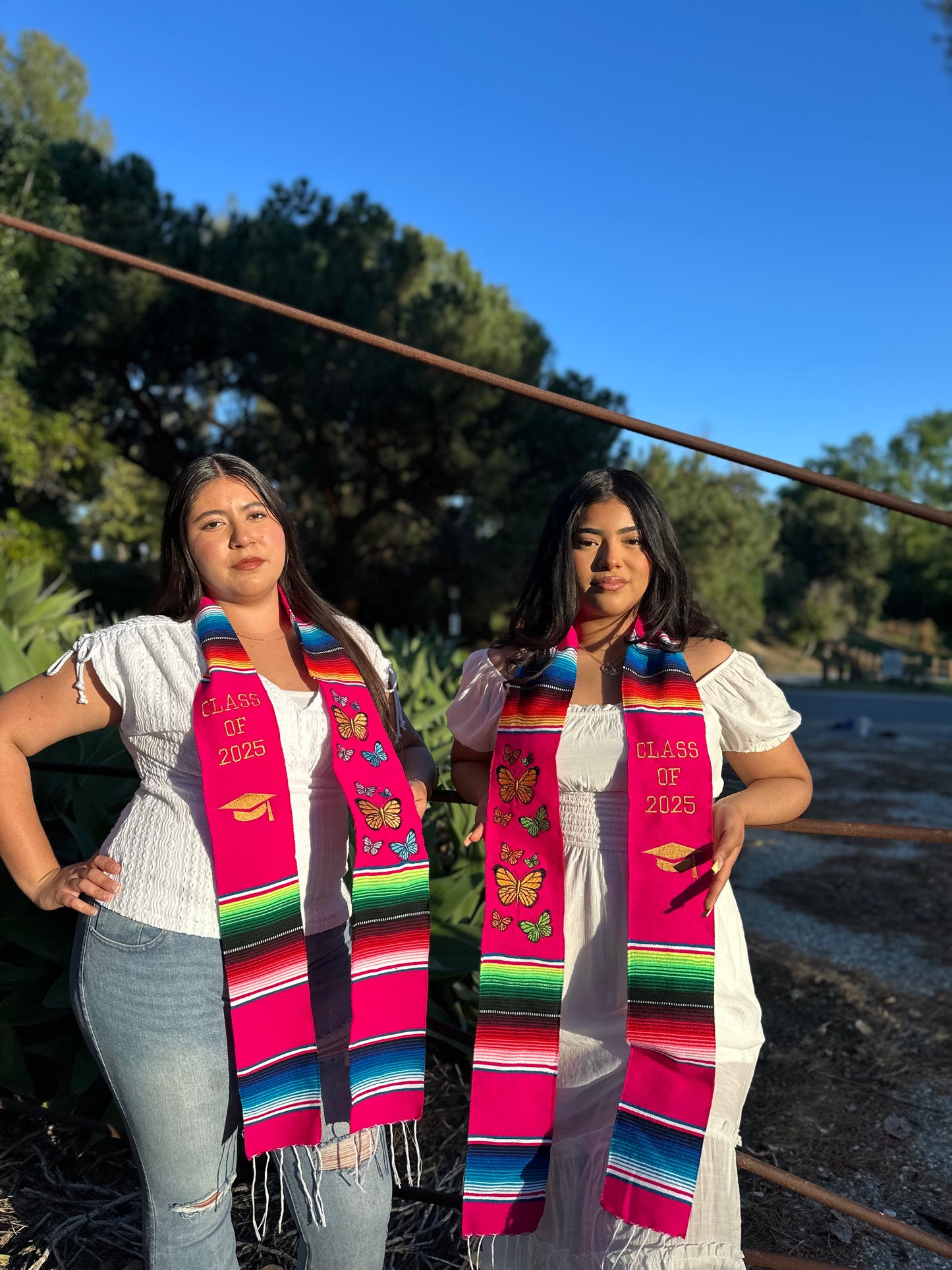 Hot Pink Class of 2025 Butterfly Sarape Stole