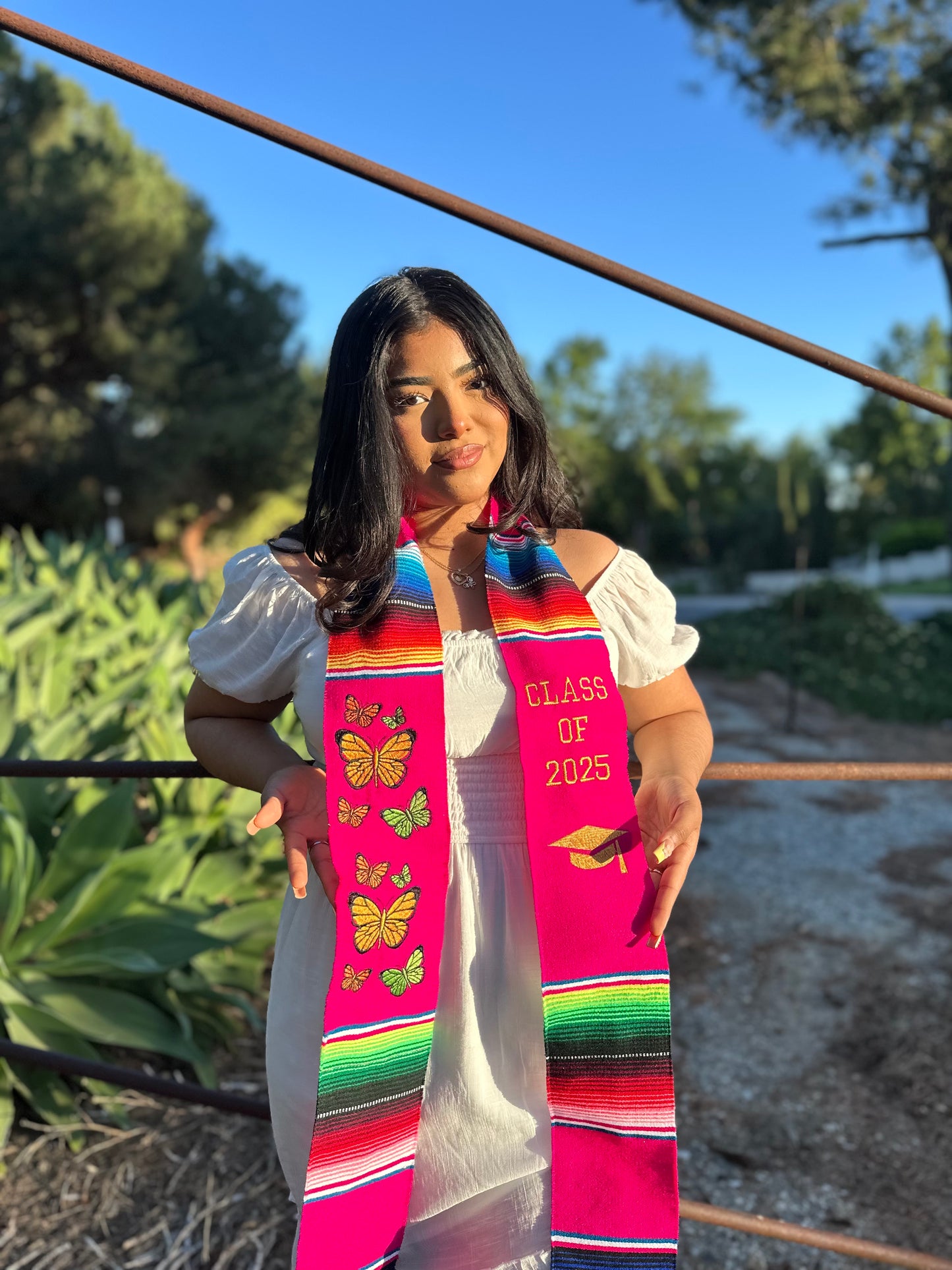 Hot Pink Class of 2025 Butterfly Sarape Stole