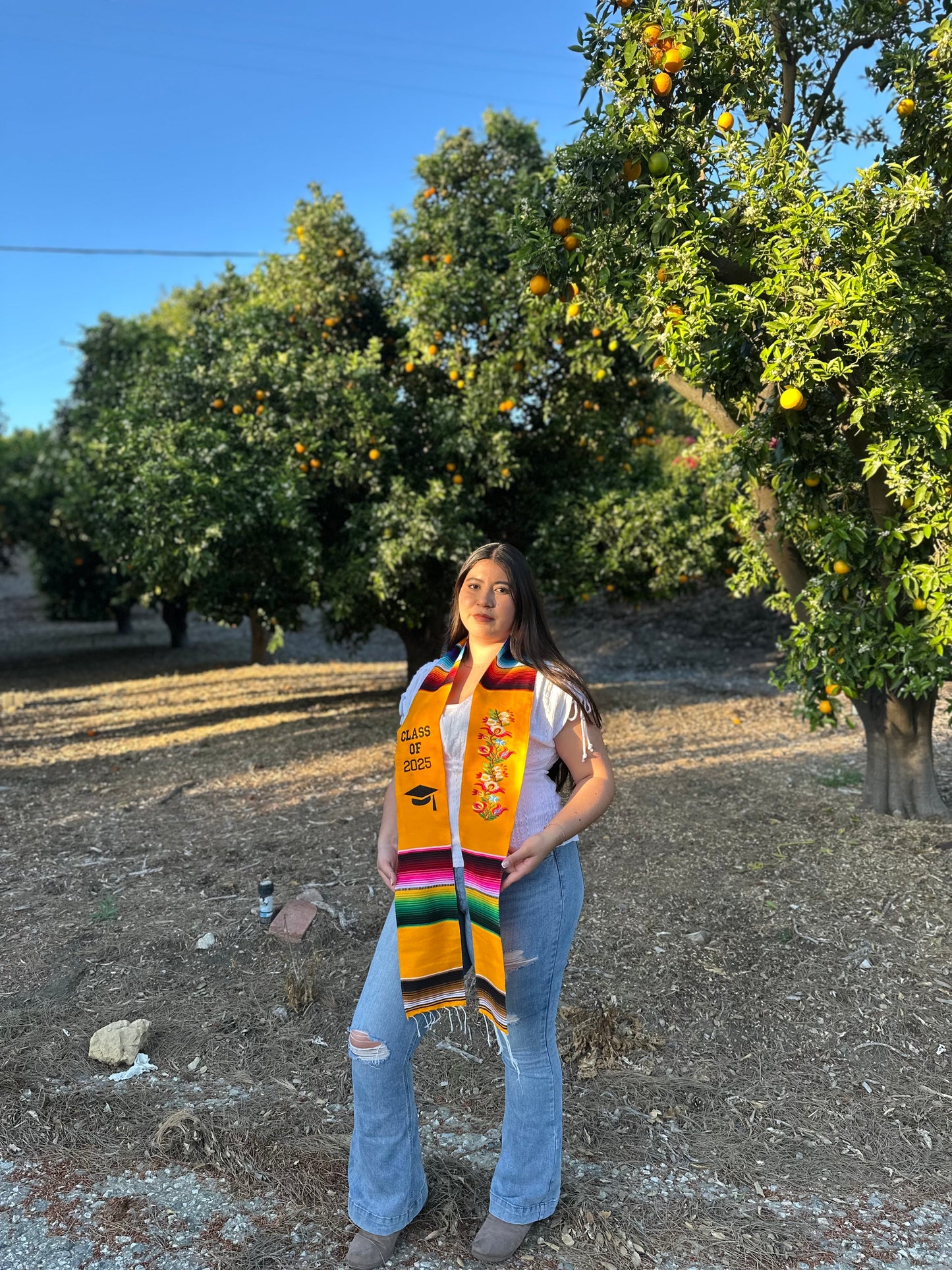 Yellow Floral Class of 2025 Sarape Stole