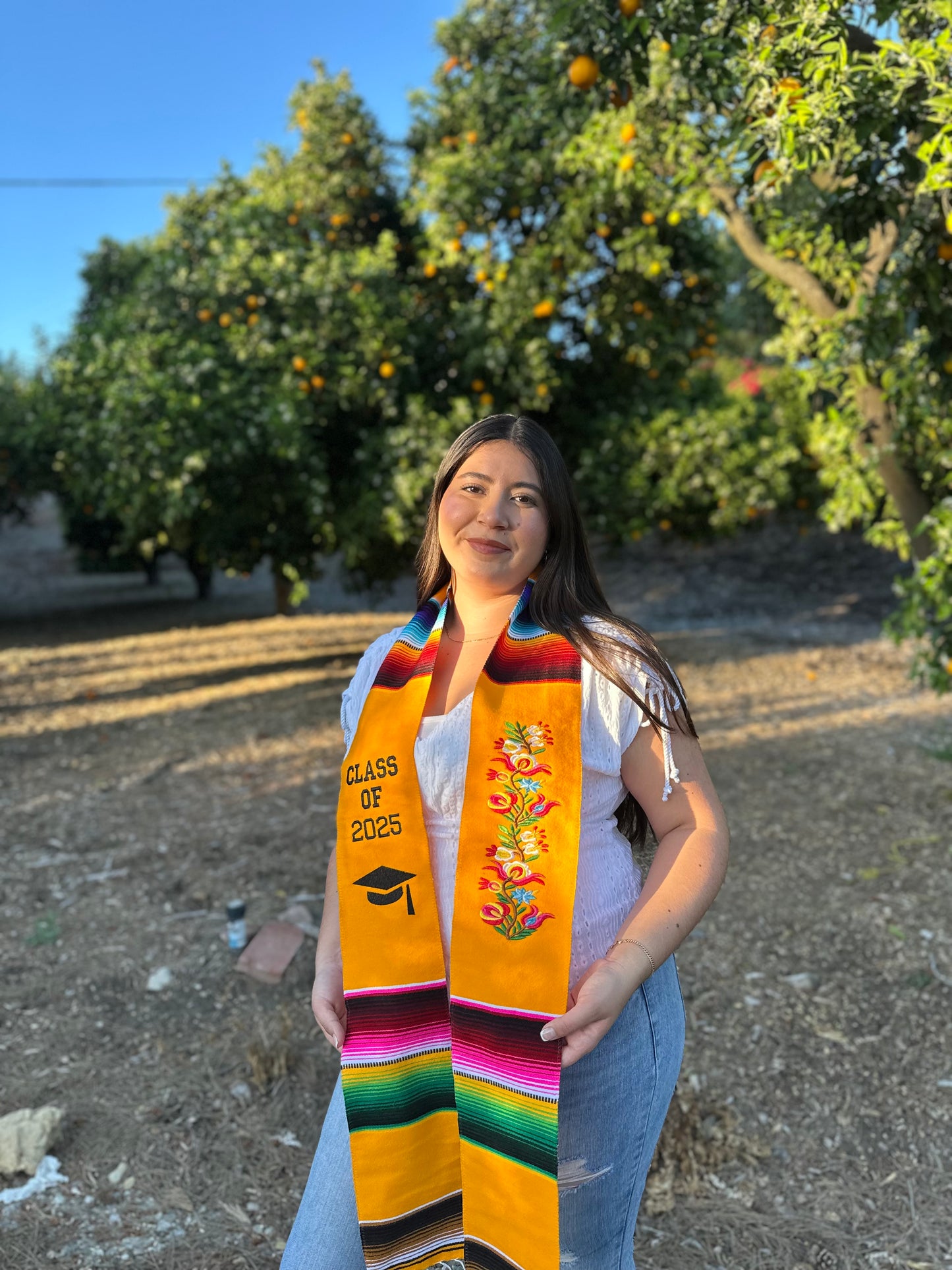 Yellow Floral Class of 2025 Sarape Stole