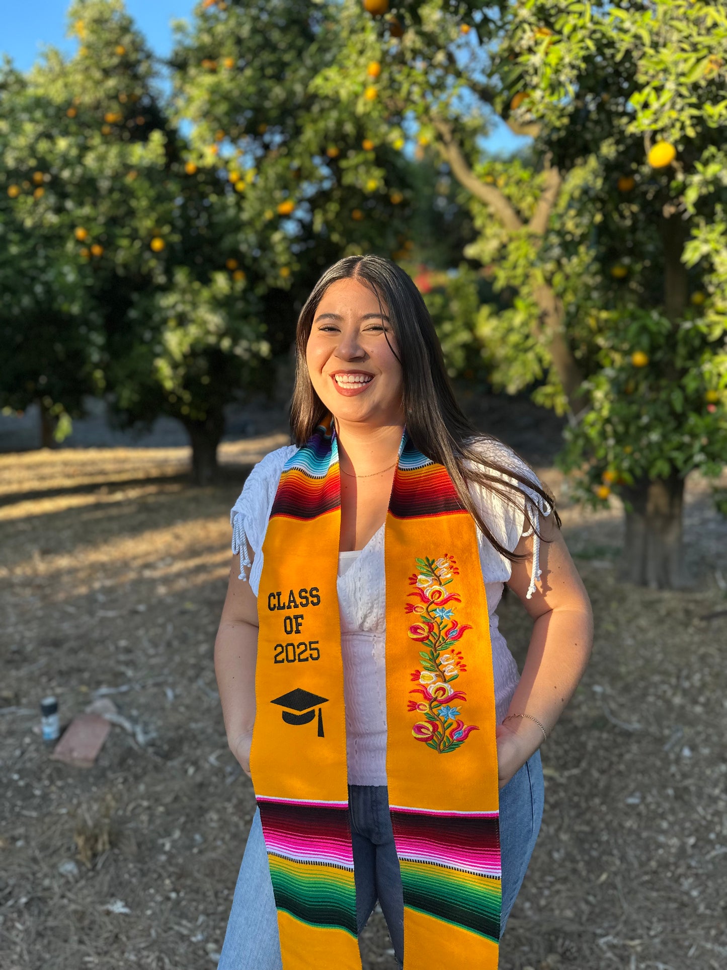 Yellow Floral Class of 2025 Sarape Stole
