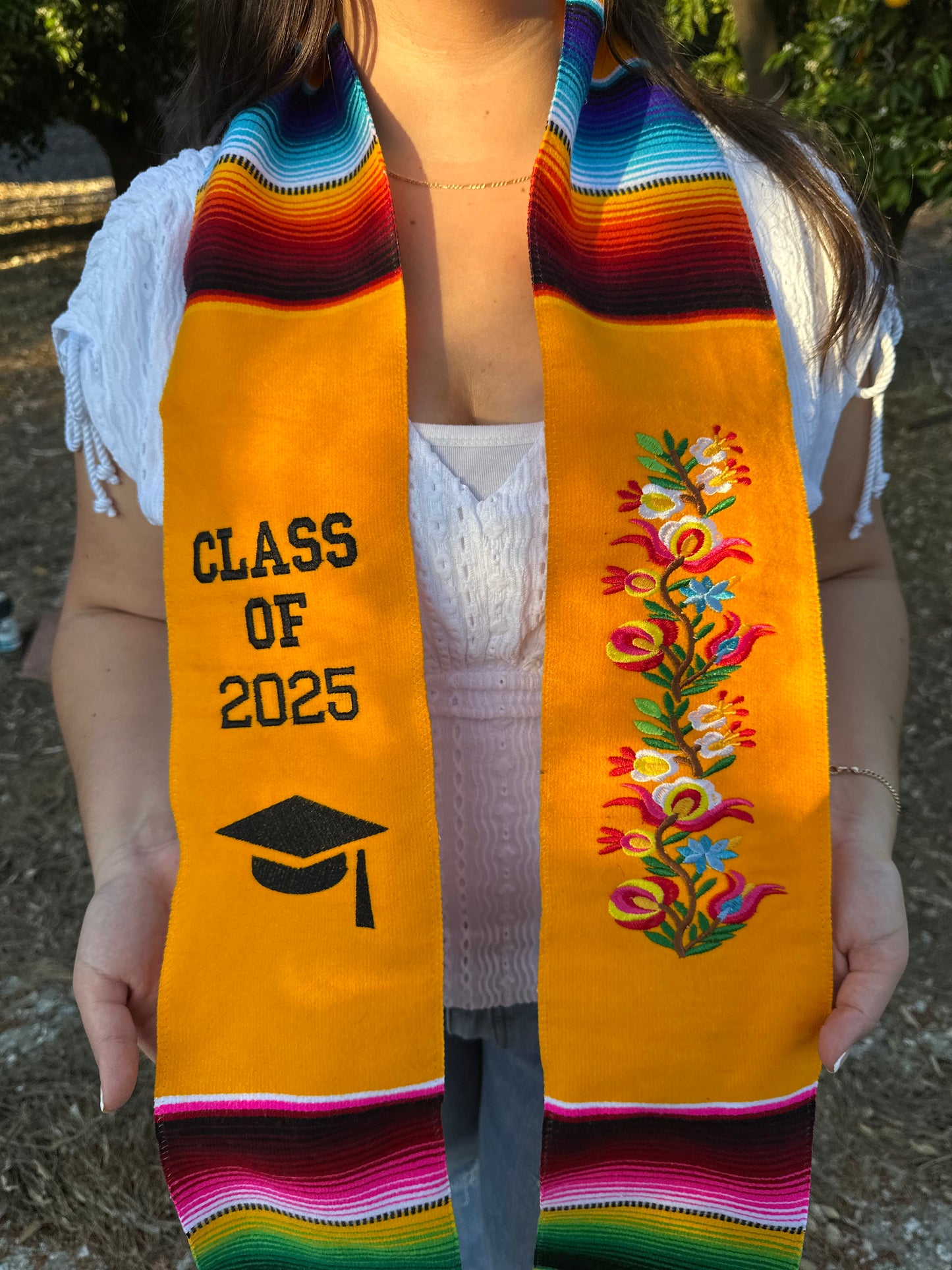 Yellow Floral Class of 2025 Sarape Stole