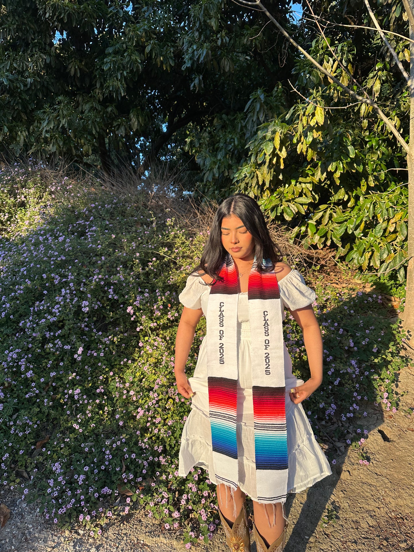 White Class of 2025 Sarape Stole