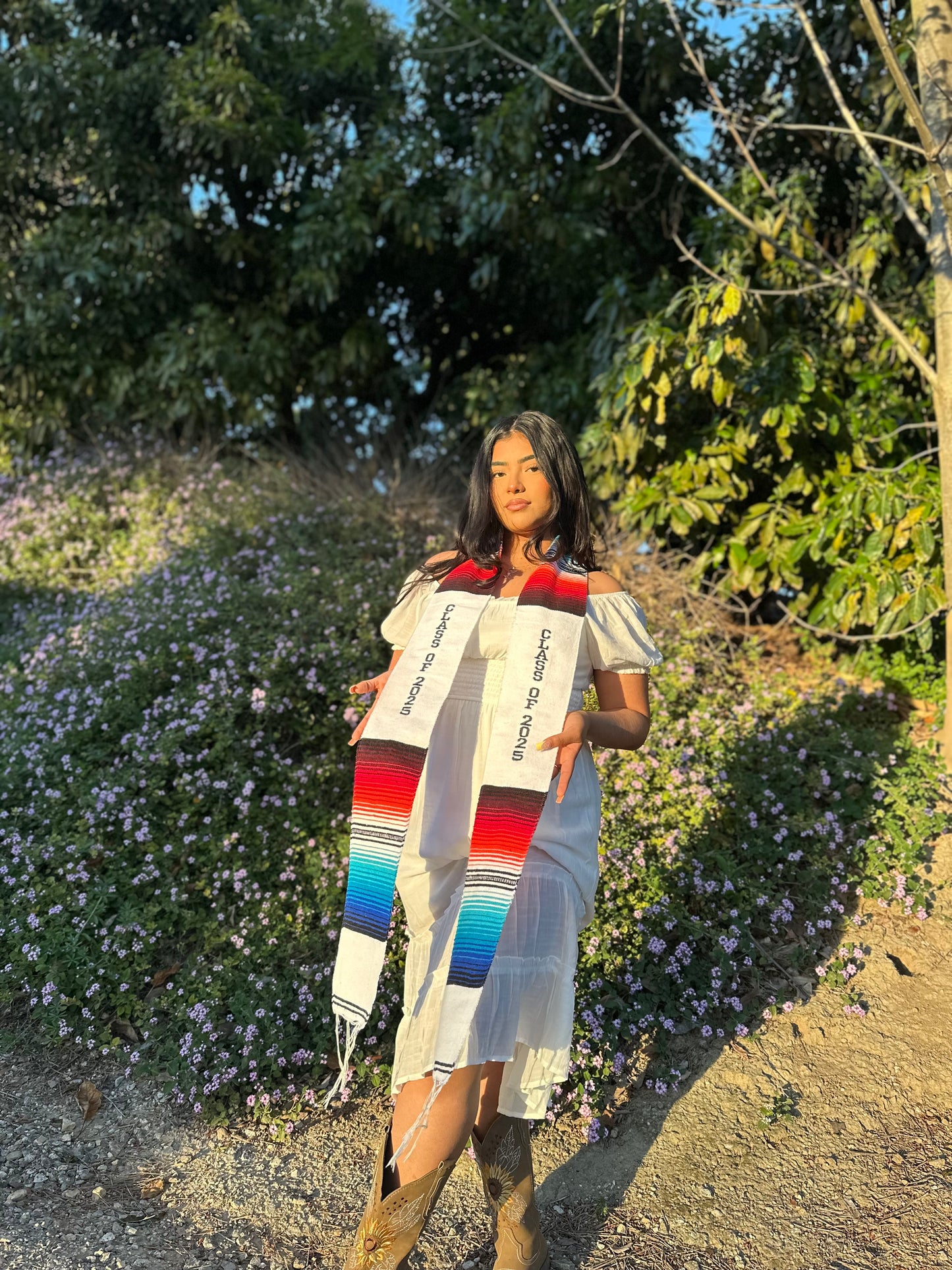 White Class of 2025 Sarape Stole