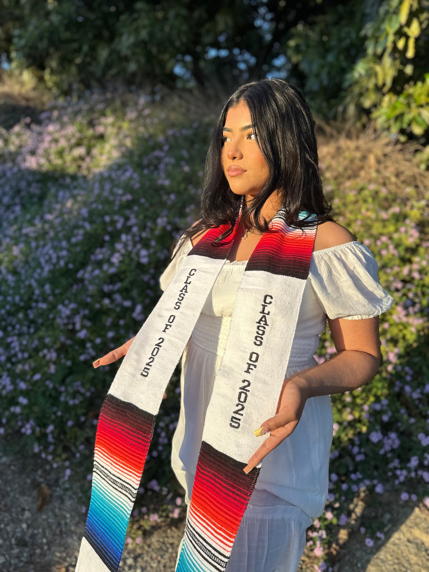 White Class of 2025 Sarape Stole