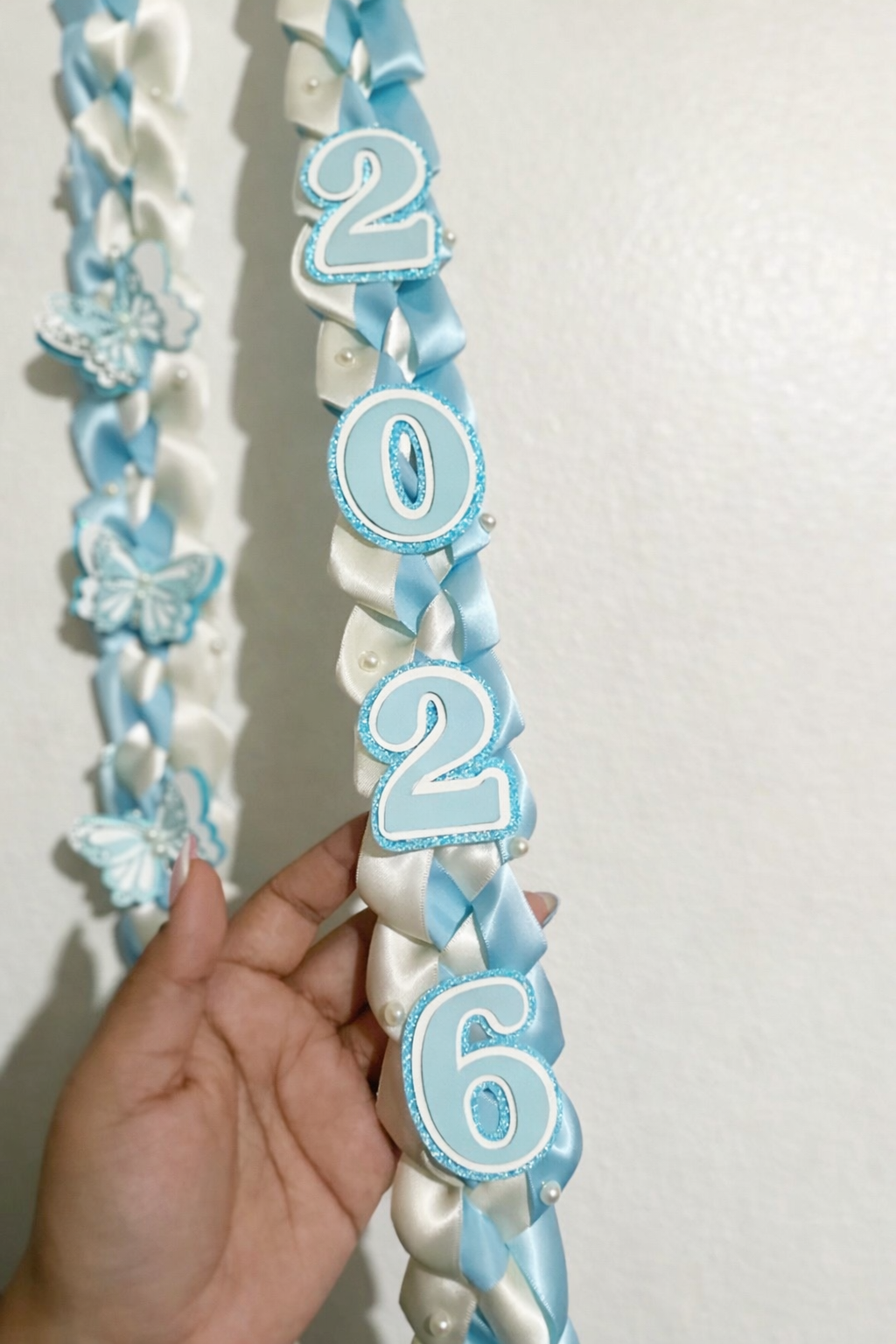 Baby Blue Coquette 2026 Graduation Lei
