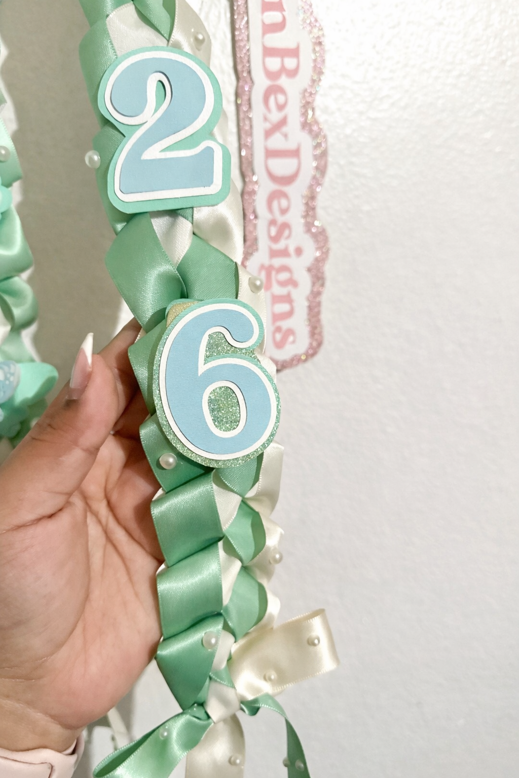 Mint Coquette 2026 Graduation Lei