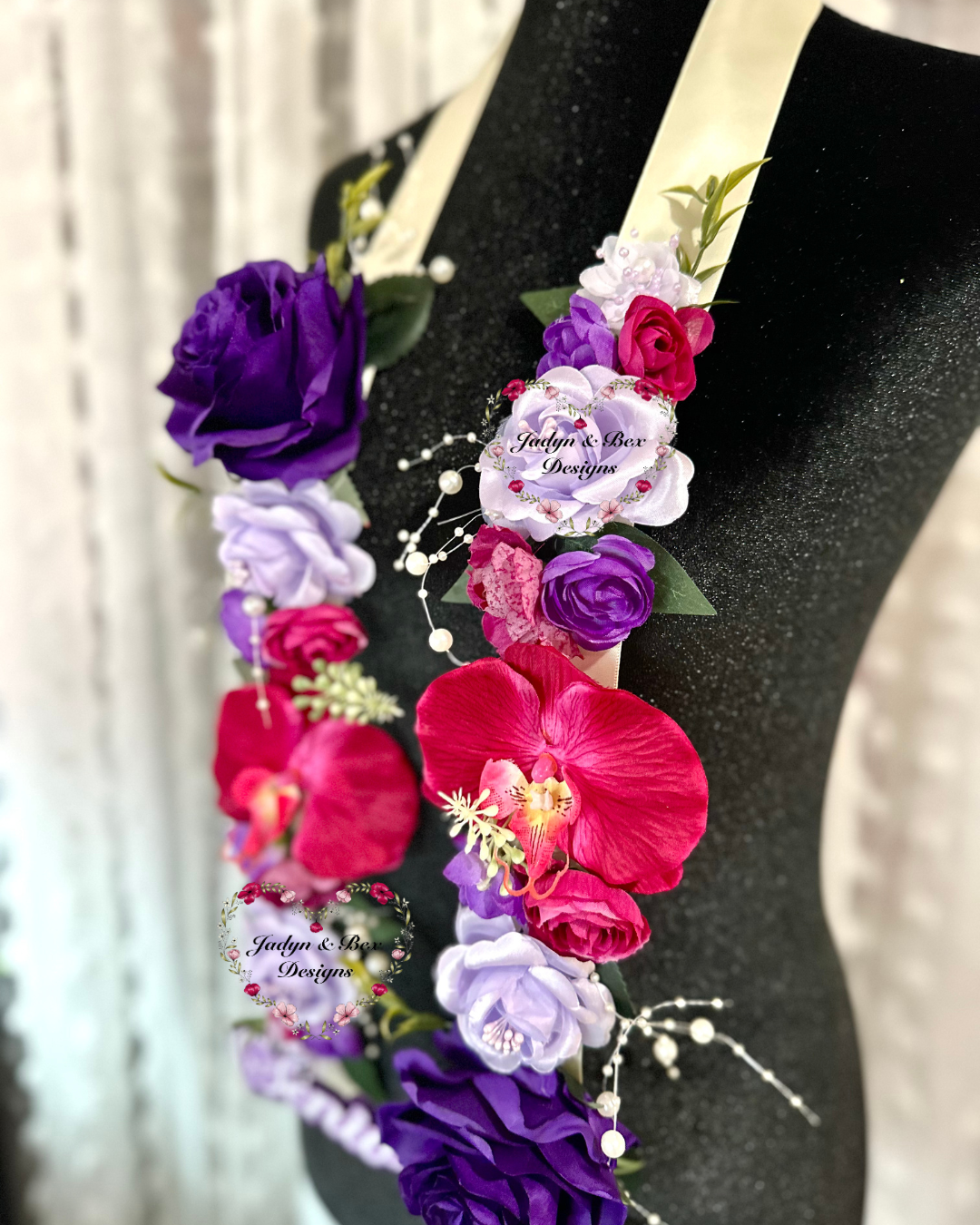 Purple Floral Graduation Lei/Sash Senior 2026