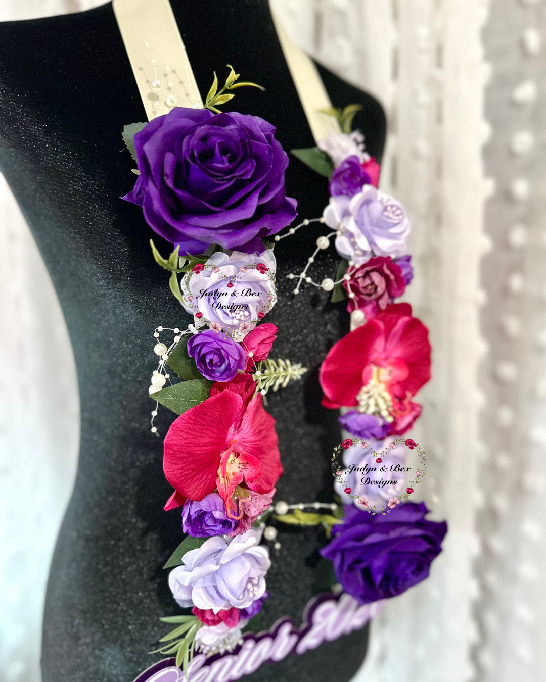 Purple Floral Graduation Lei/Sash Senior 2026
