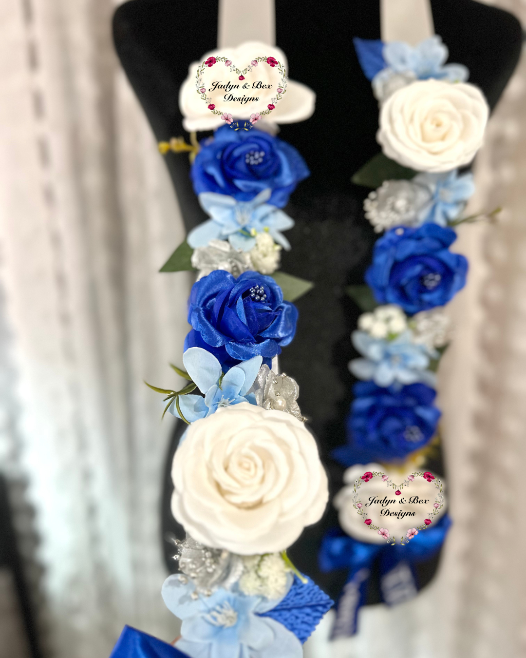 Blue and White Floral Graduation Class of 2026