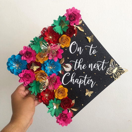 Colorful Floral Graduation Cap Topper