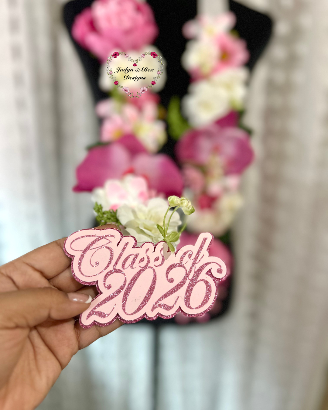 Floral Graduation Lei - Class of 2026- Pink and Blush Floral Designs