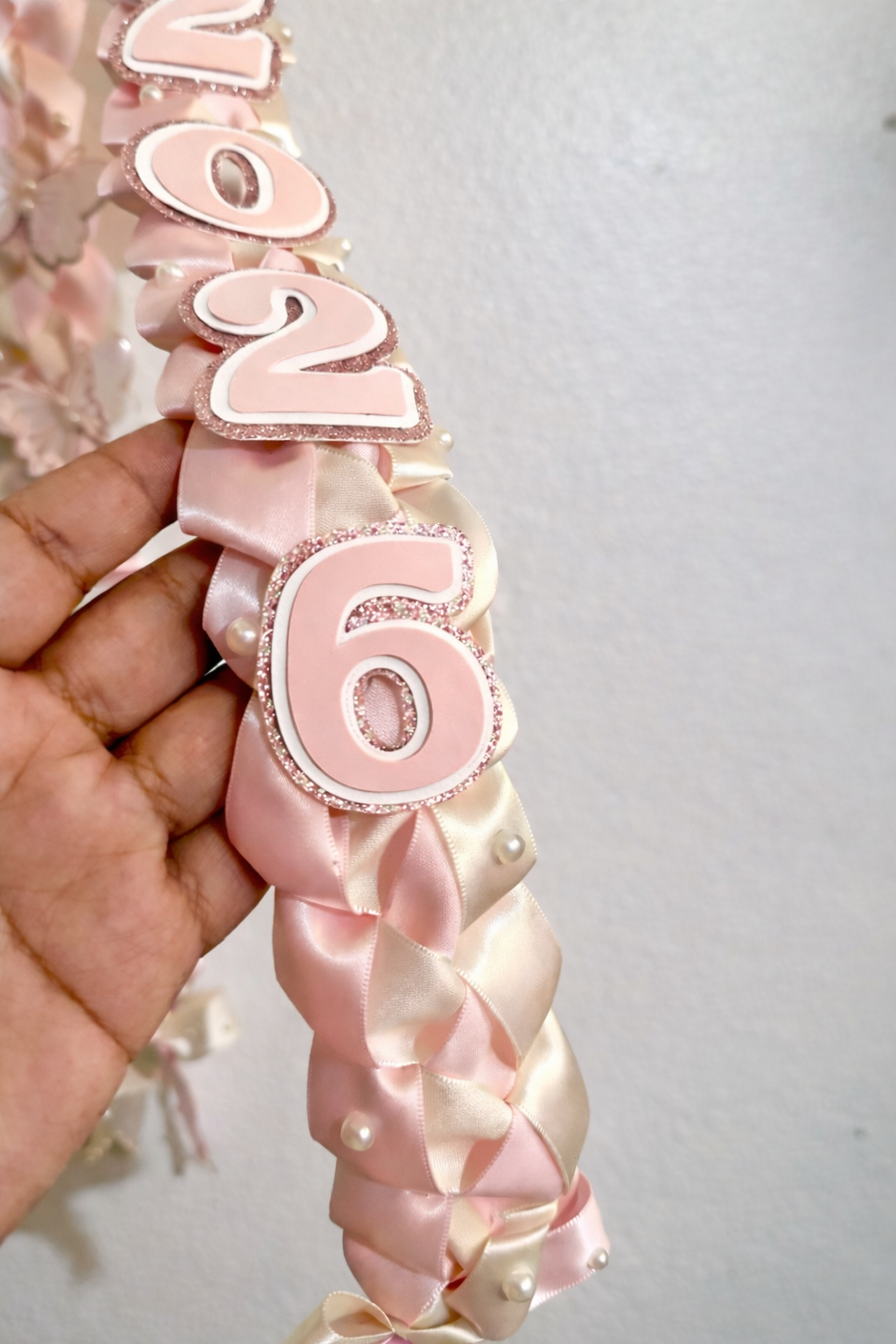 2026 Pink Coquette Graduation Lei