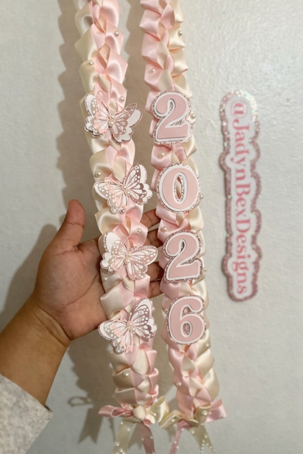 2026 Pink Coquette Graduation Lei