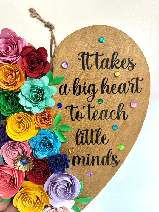 Handmade Floral Heart Teacher Gift